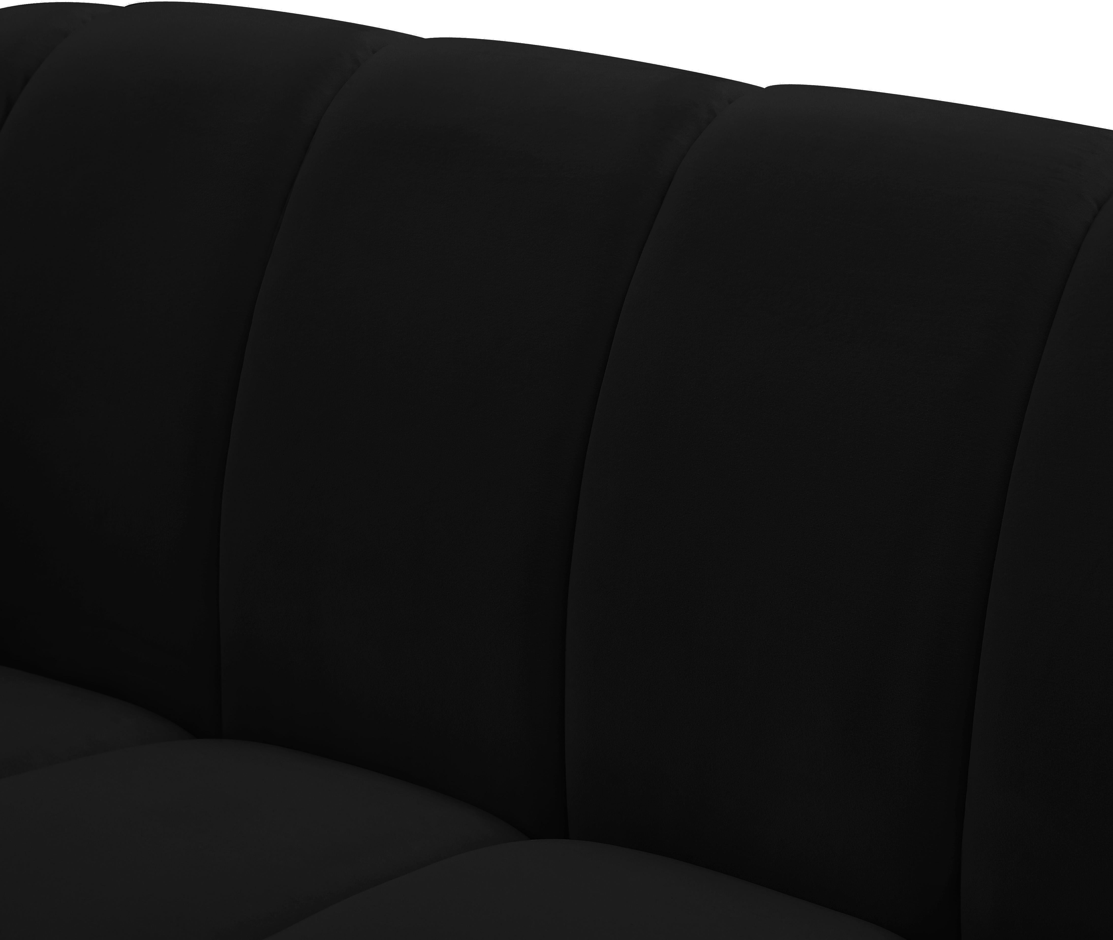 Elijah Black Velvet Loveseat - Luxury Home Furniture (MI)