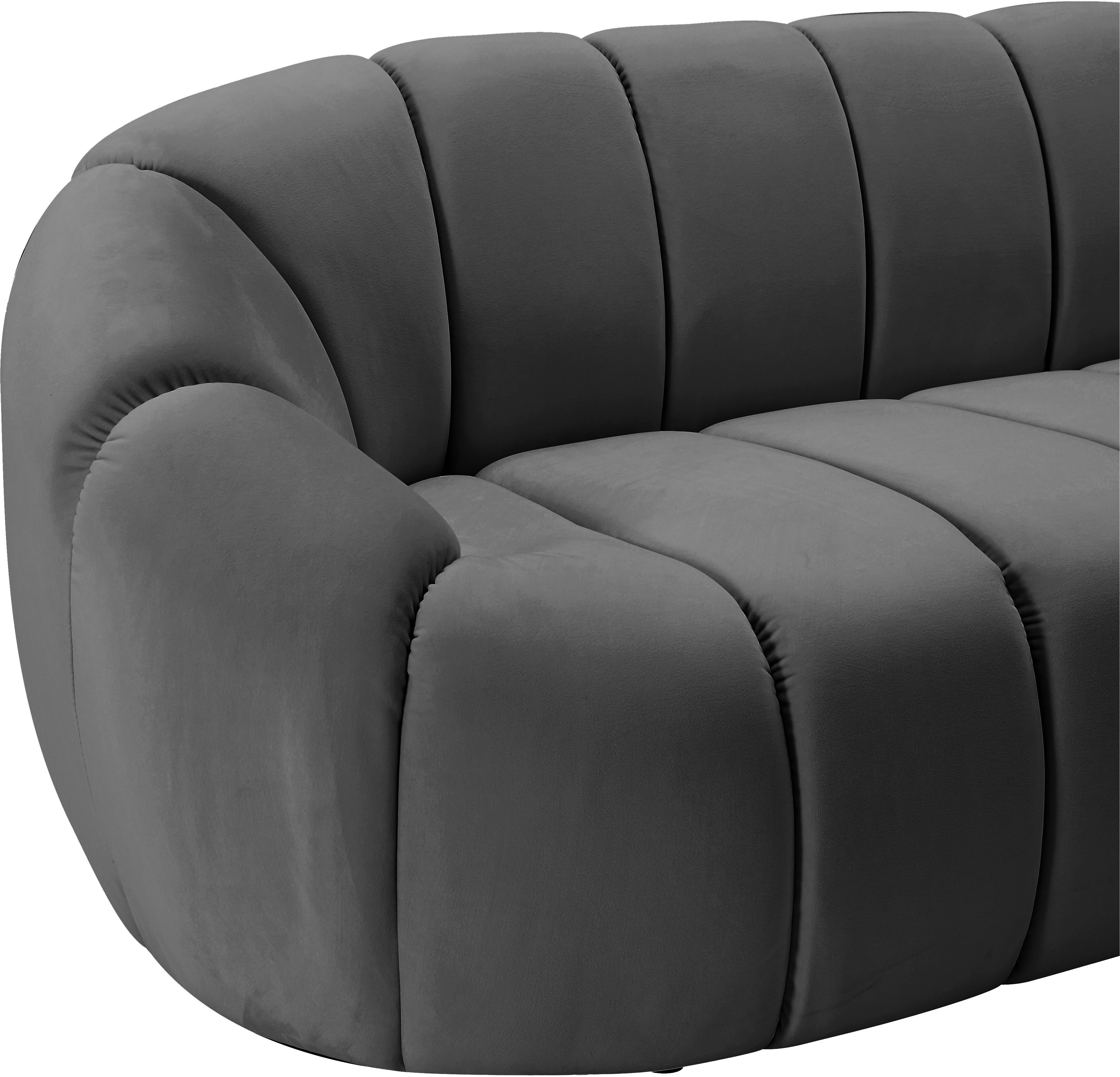 Elijah Grey Velvet Loveseat - Luxury Home Furniture (MI)