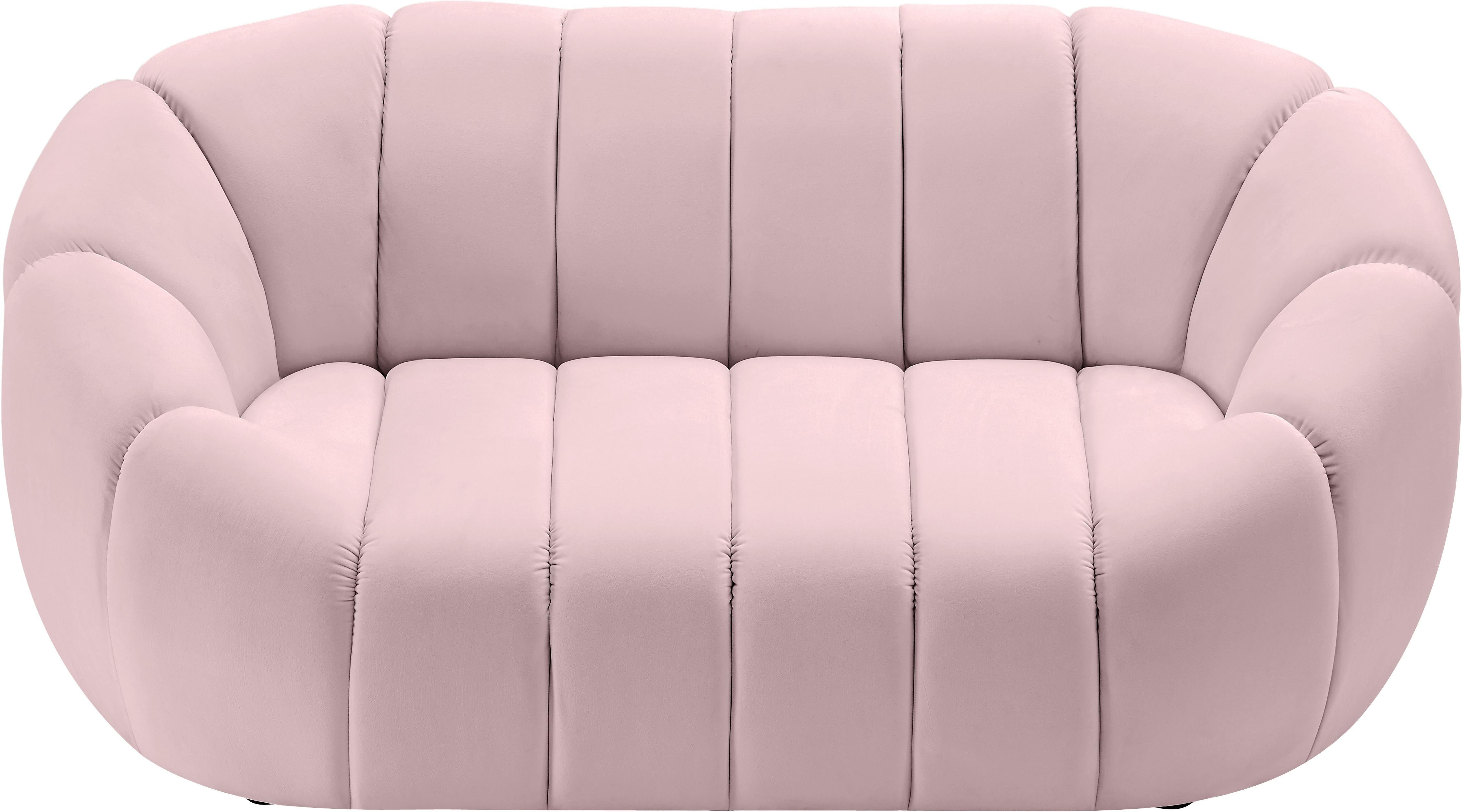 Elijah Pink Velvet Loveseat - Luxury Home Furniture (MI)