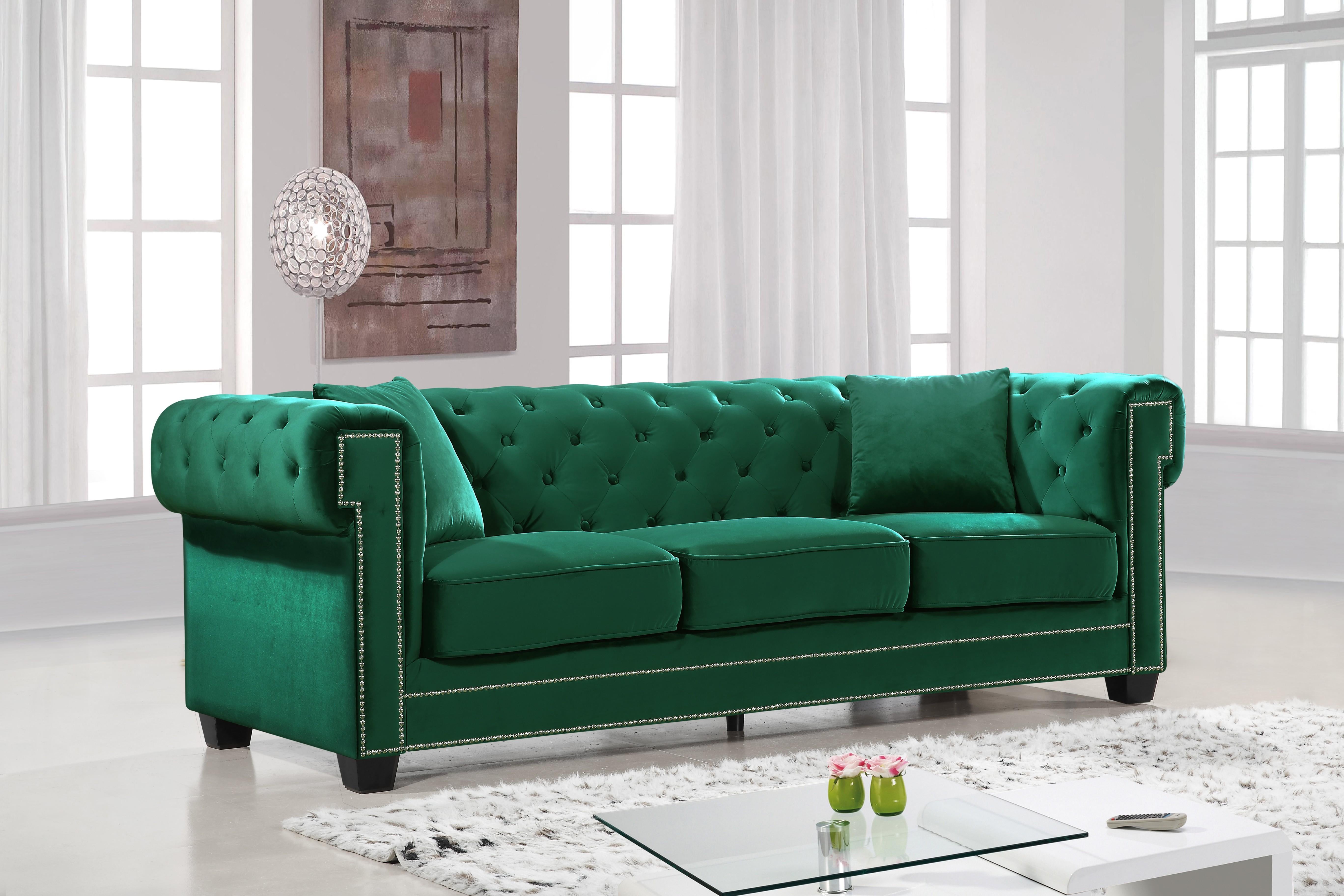 Bowery Green Velvet Sofa - Luxury Home Furniture (MI)