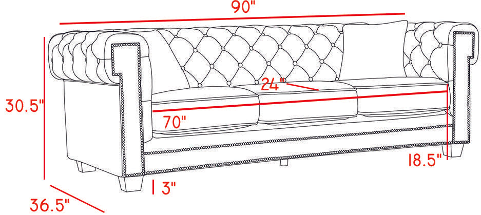 Bowery Grey Velvet Sofa - Luxury Home Furniture (MI)