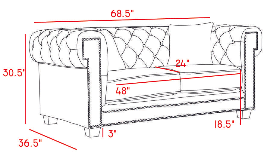 Bowery Navy Velvet Loveseat - Luxury Home Furniture (MI)