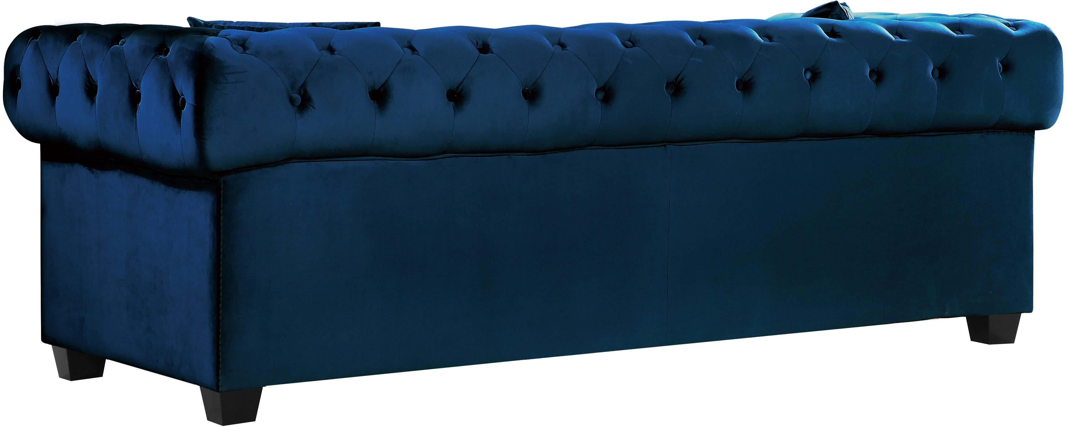 Bowery Navy Velvet Sofa - Luxury Home Furniture (MI)
