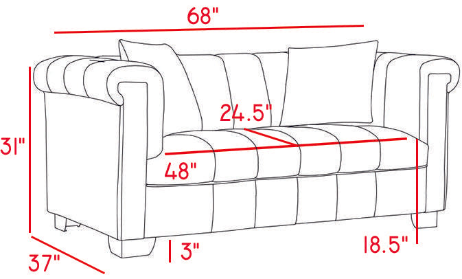 Kayla Navy Velvet Loveseat - Luxury Home Furniture (MI)