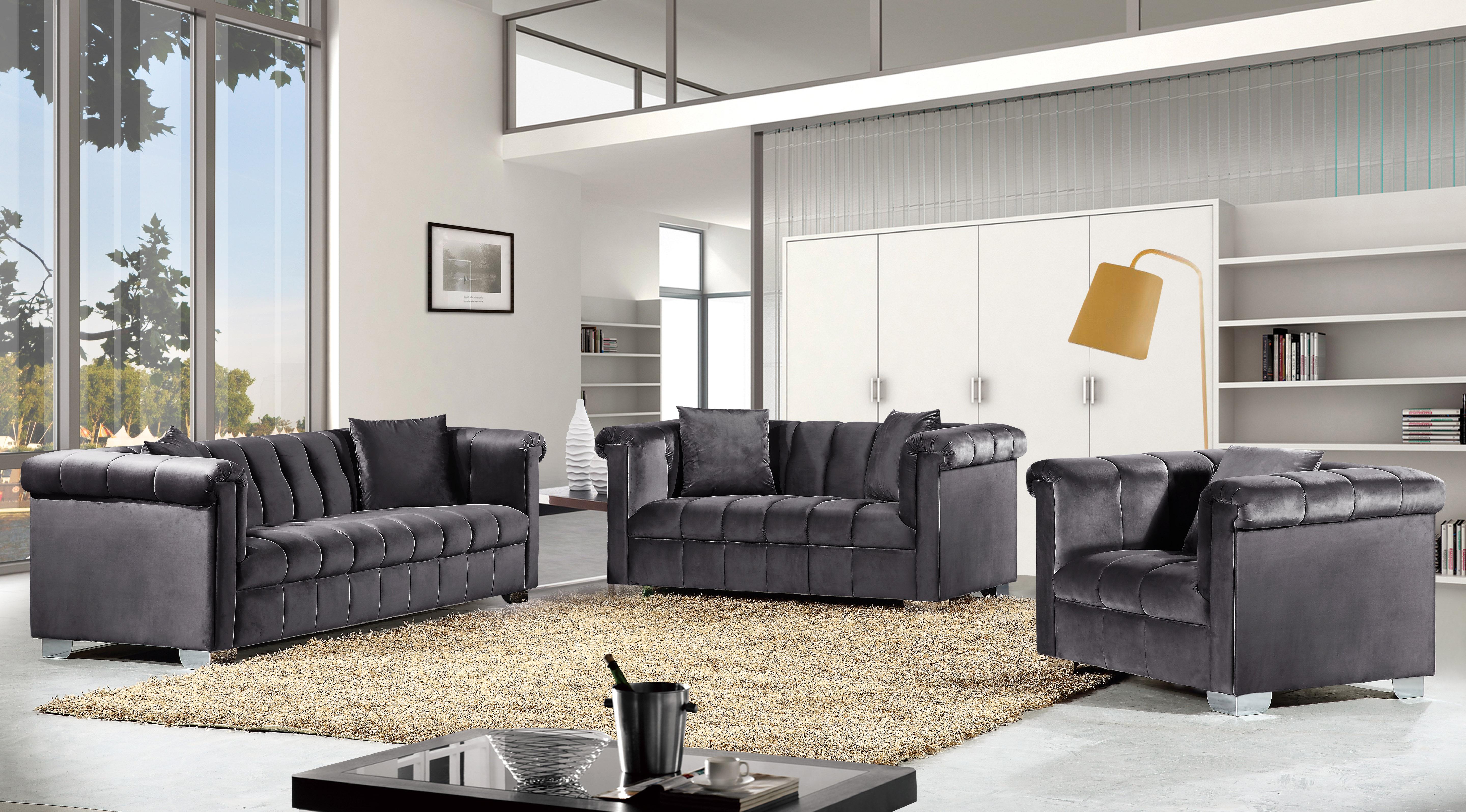 Kayla Grey Velvet Sofa - Luxury Home Furniture (MI)