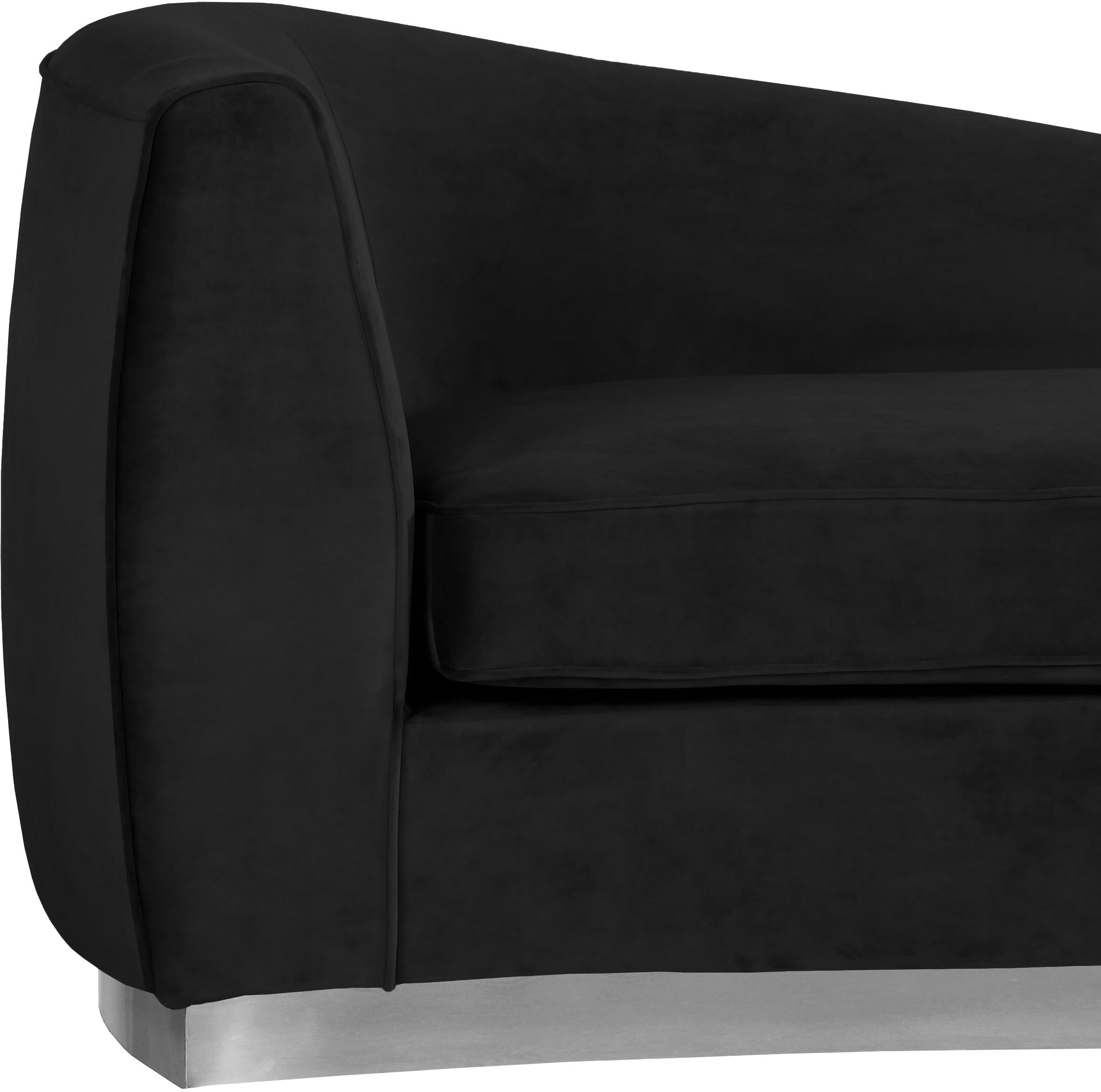 Julian Black Velvet Chaise - Luxury Home Furniture (MI)