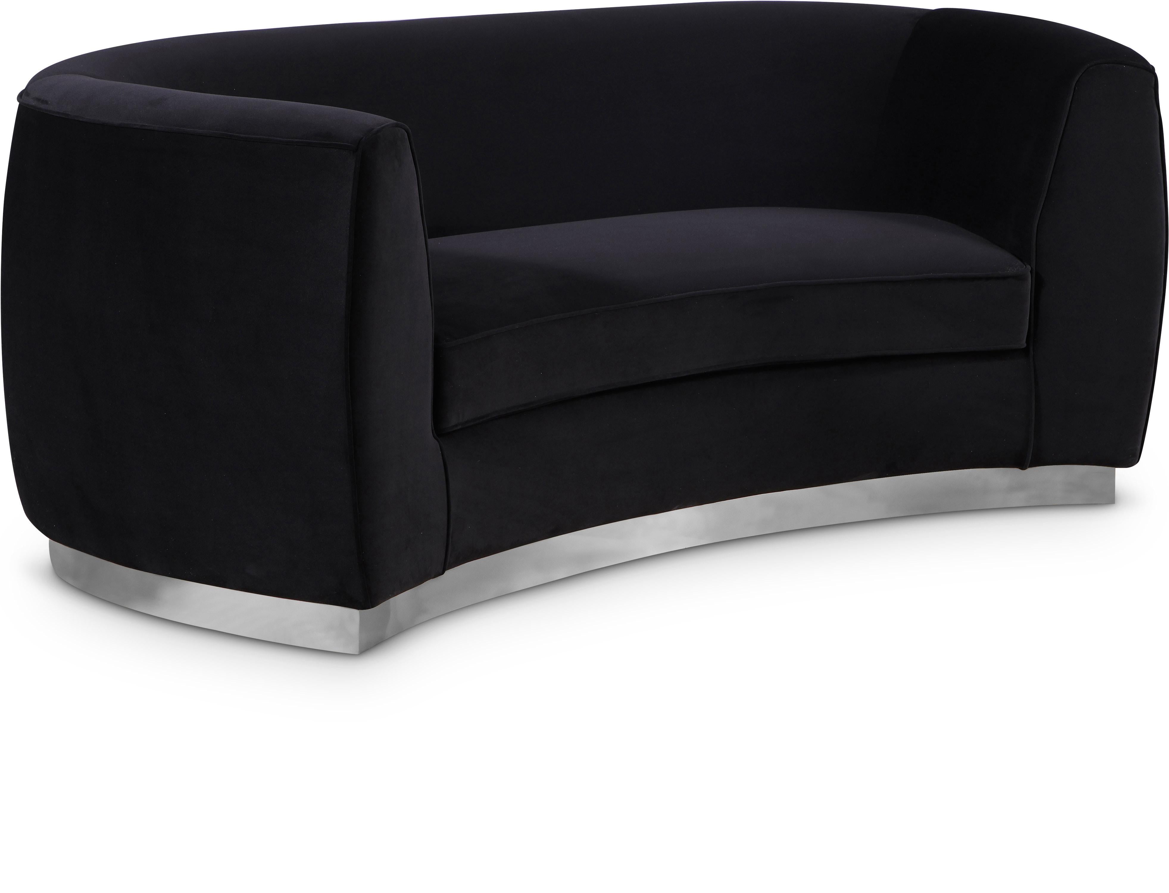 Julian Black Velvet Loveseat - Luxury Home Furniture (MI)