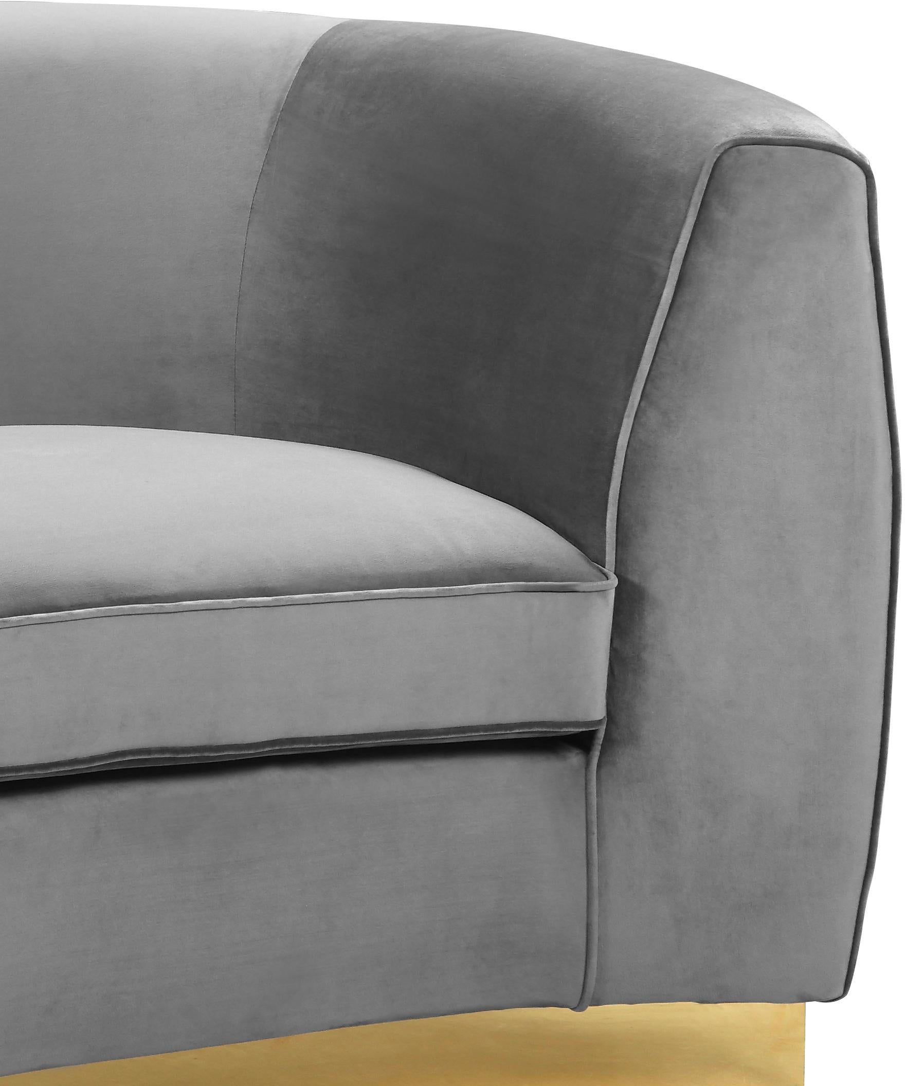Julian Grey Velvet Loveseat - Luxury Home Furniture (MI)