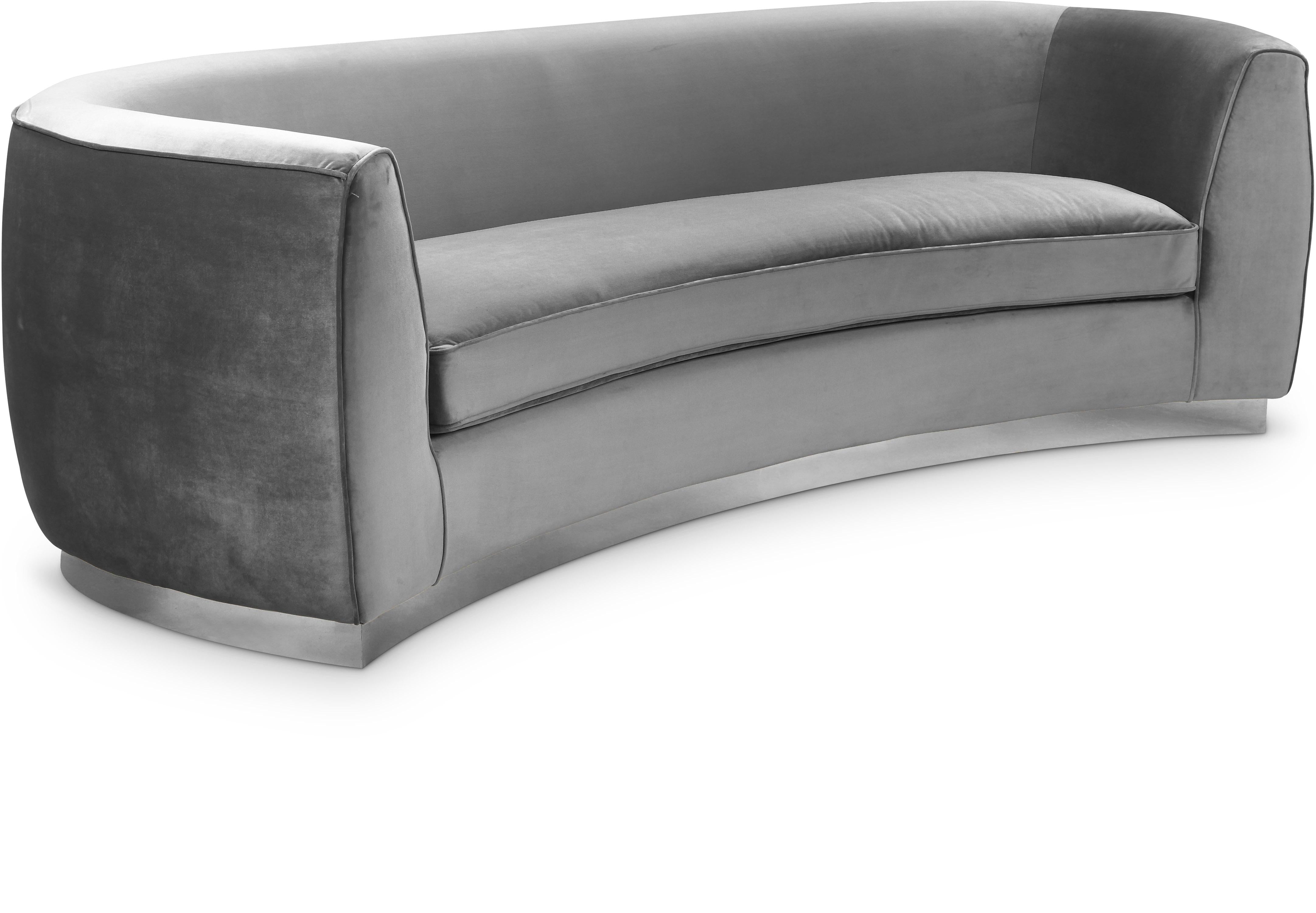Julian Grey Velvet Sofa - Luxury Home Furniture (MI)
