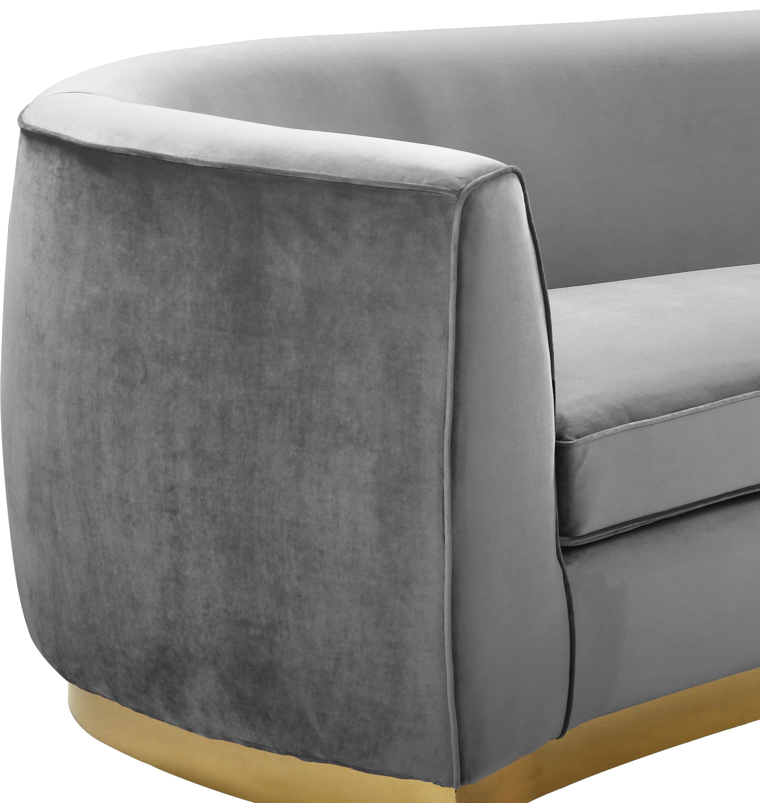 Julian Grey Velvet Loveseat - Luxury Home Furniture (MI)