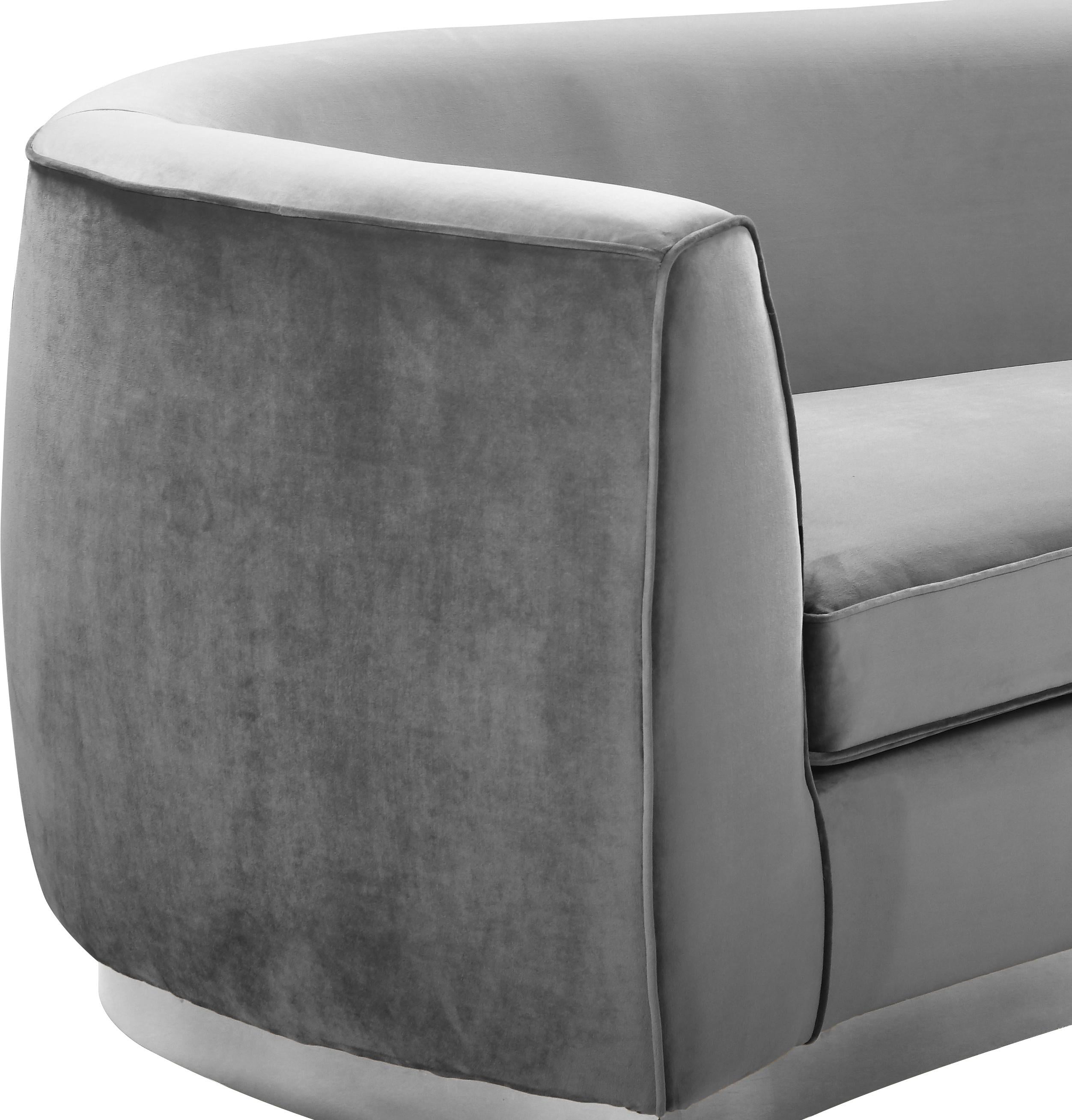 Julian Grey Velvet Loveseat - Luxury Home Furniture (MI)