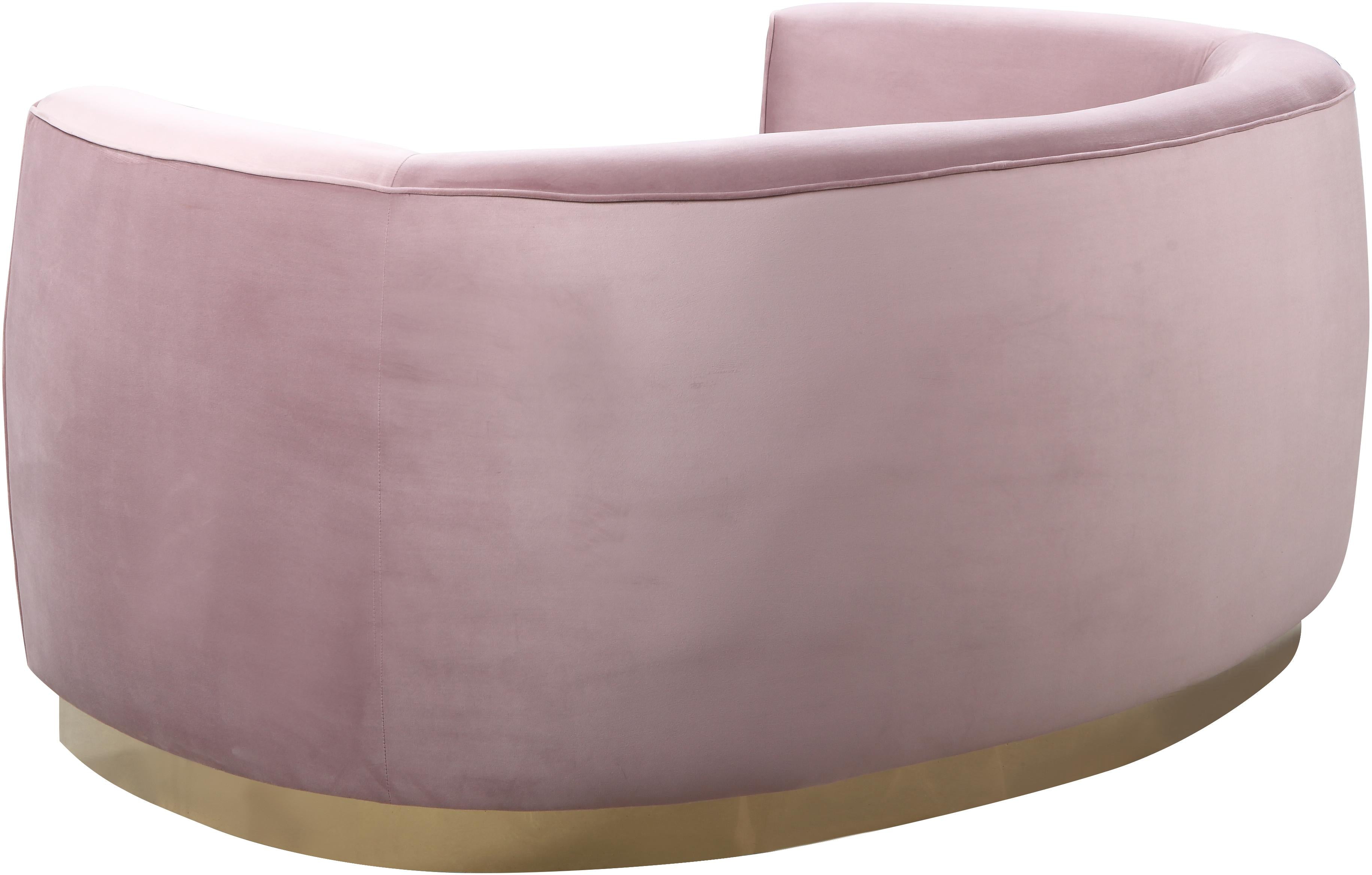 Julian Pink Velvet Loveseat - Luxury Home Furniture (MI)