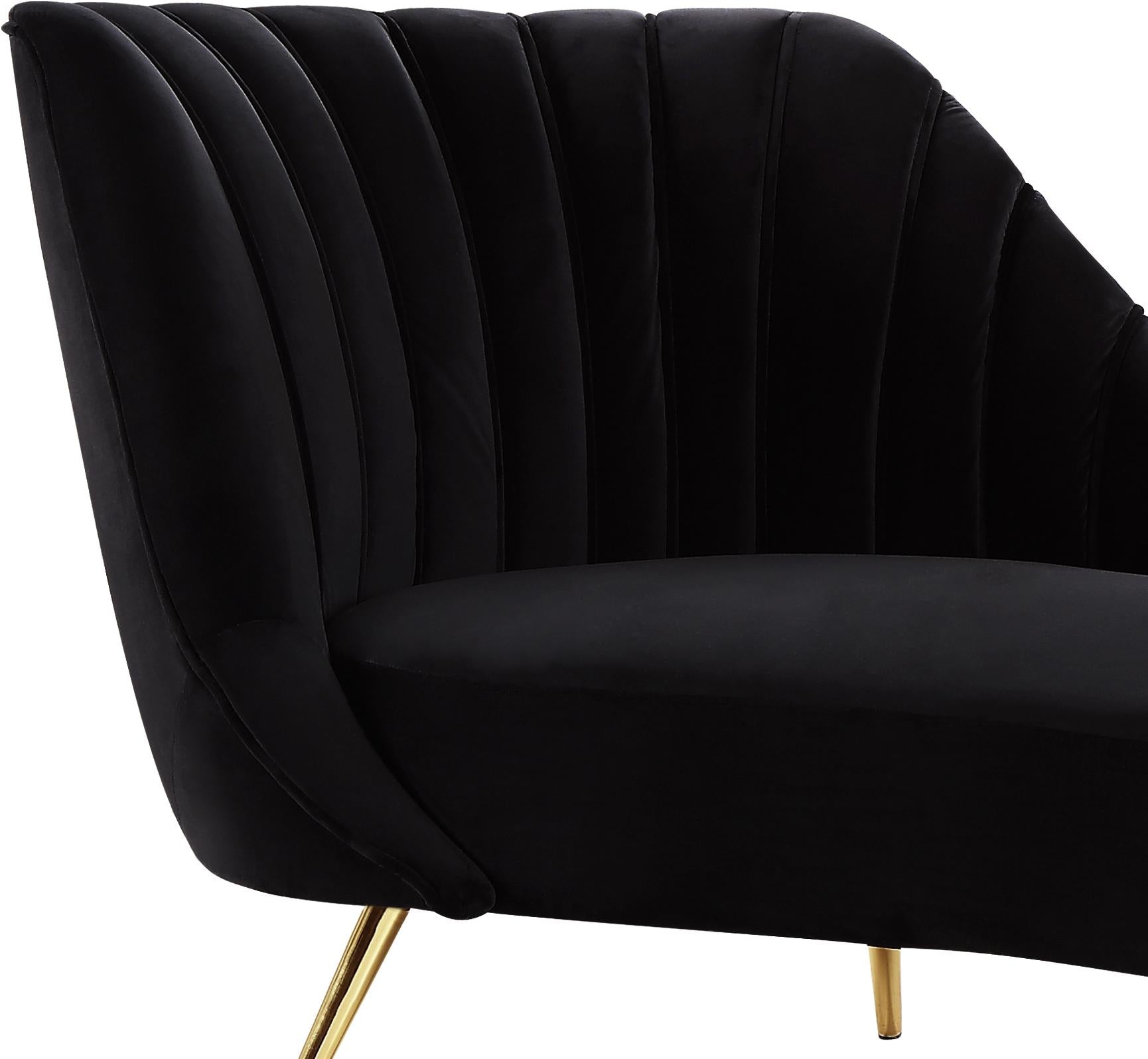 Margo Black Velvet Chaise - Luxury Home Furniture (MI)