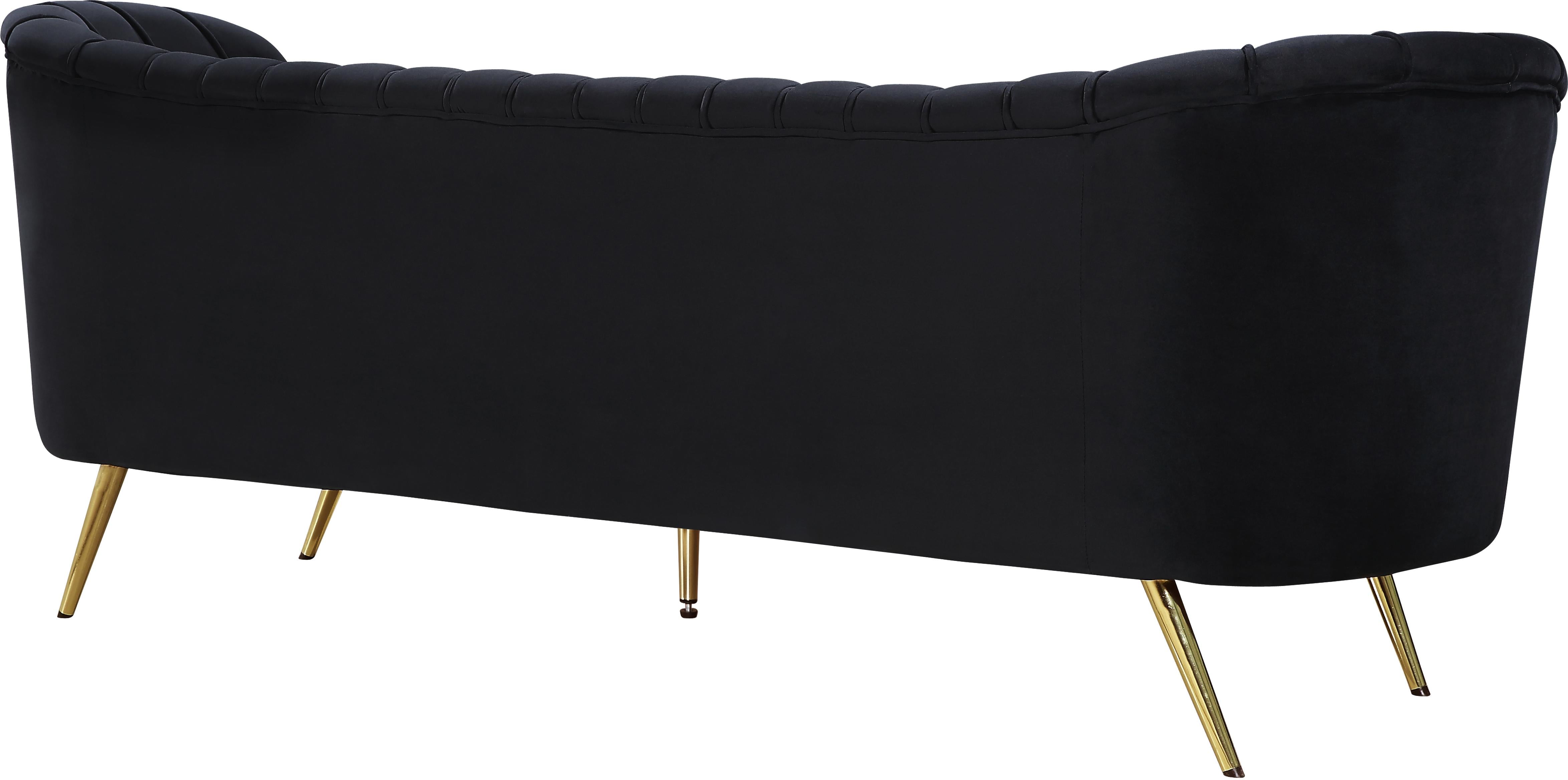 Margo Black Velvet Sofa - Luxury Home Furniture (MI)