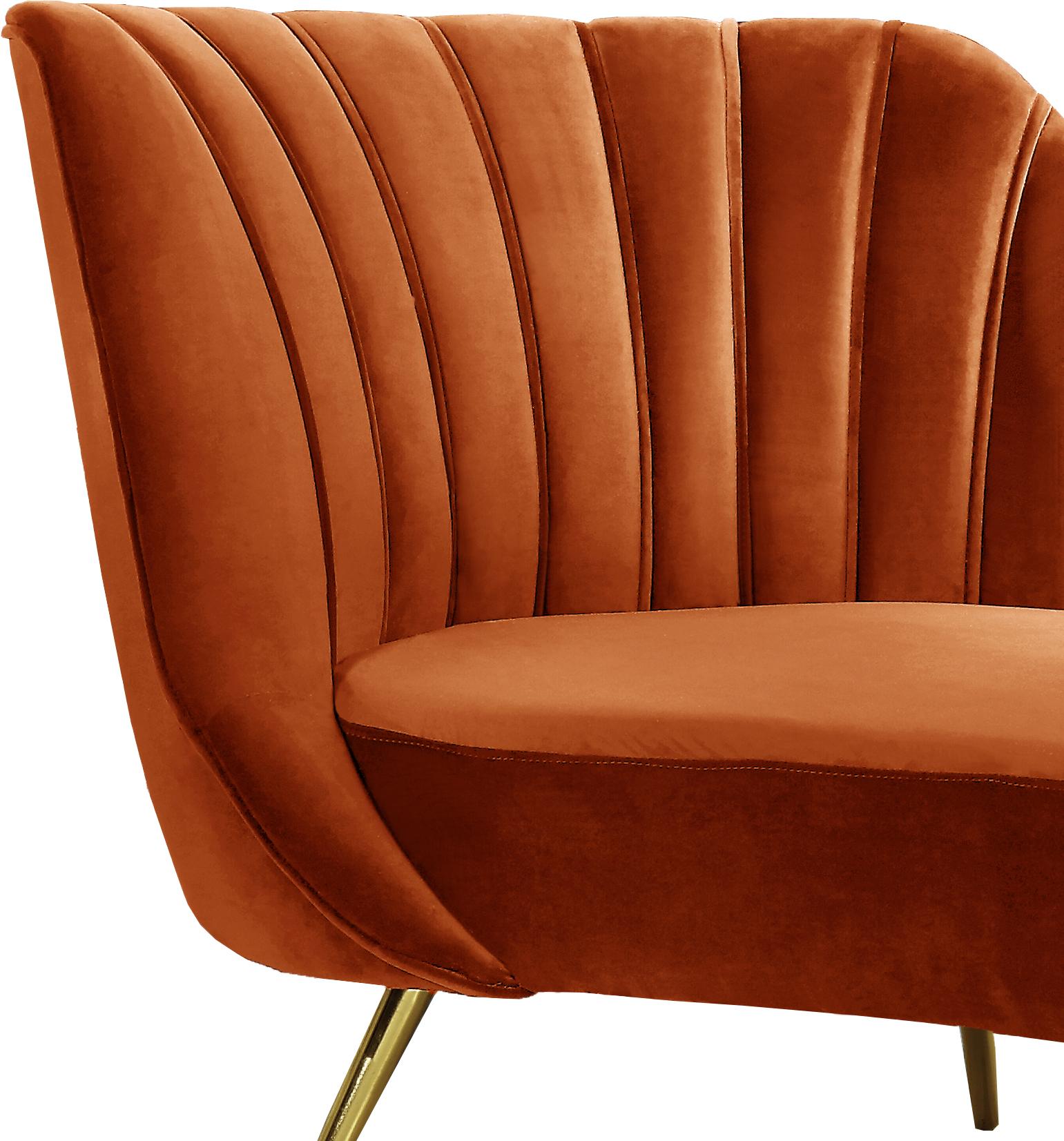 Margo Cognac Velvet Chaise - Luxury Home Furniture (MI)
