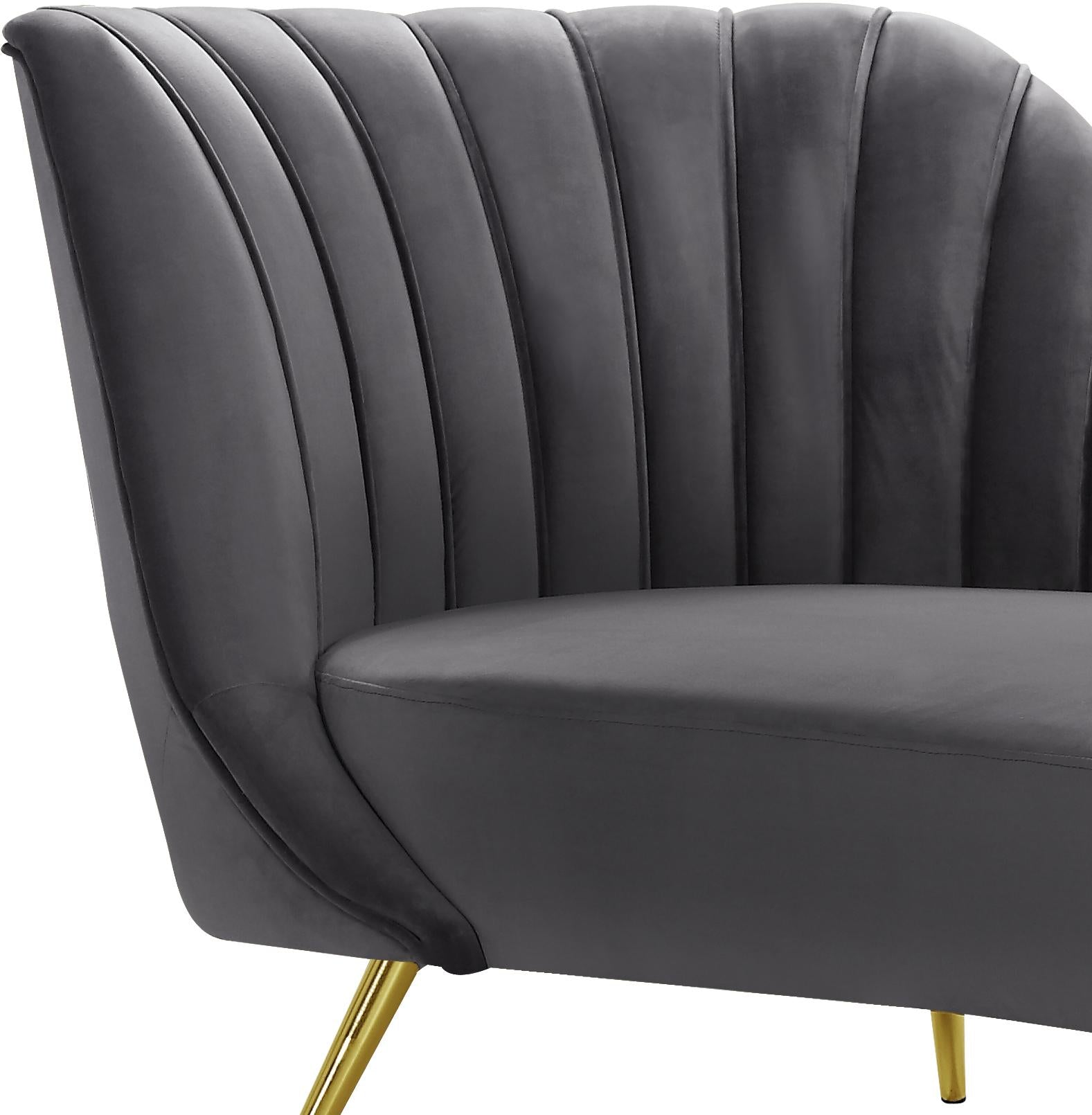 Margo Grey Velvet Chaise - Luxury Home Furniture (MI)