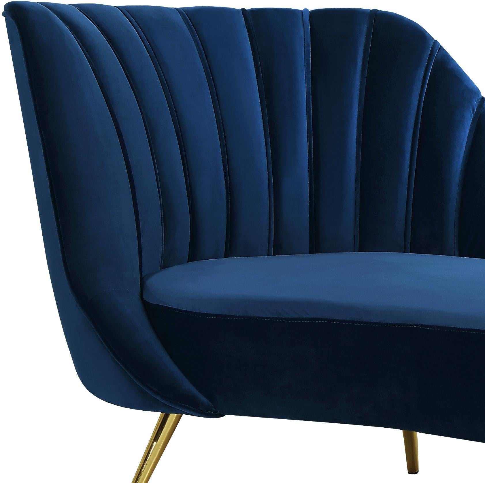 Margo Navy Velvet Chaise - Luxury Home Furniture (MI)