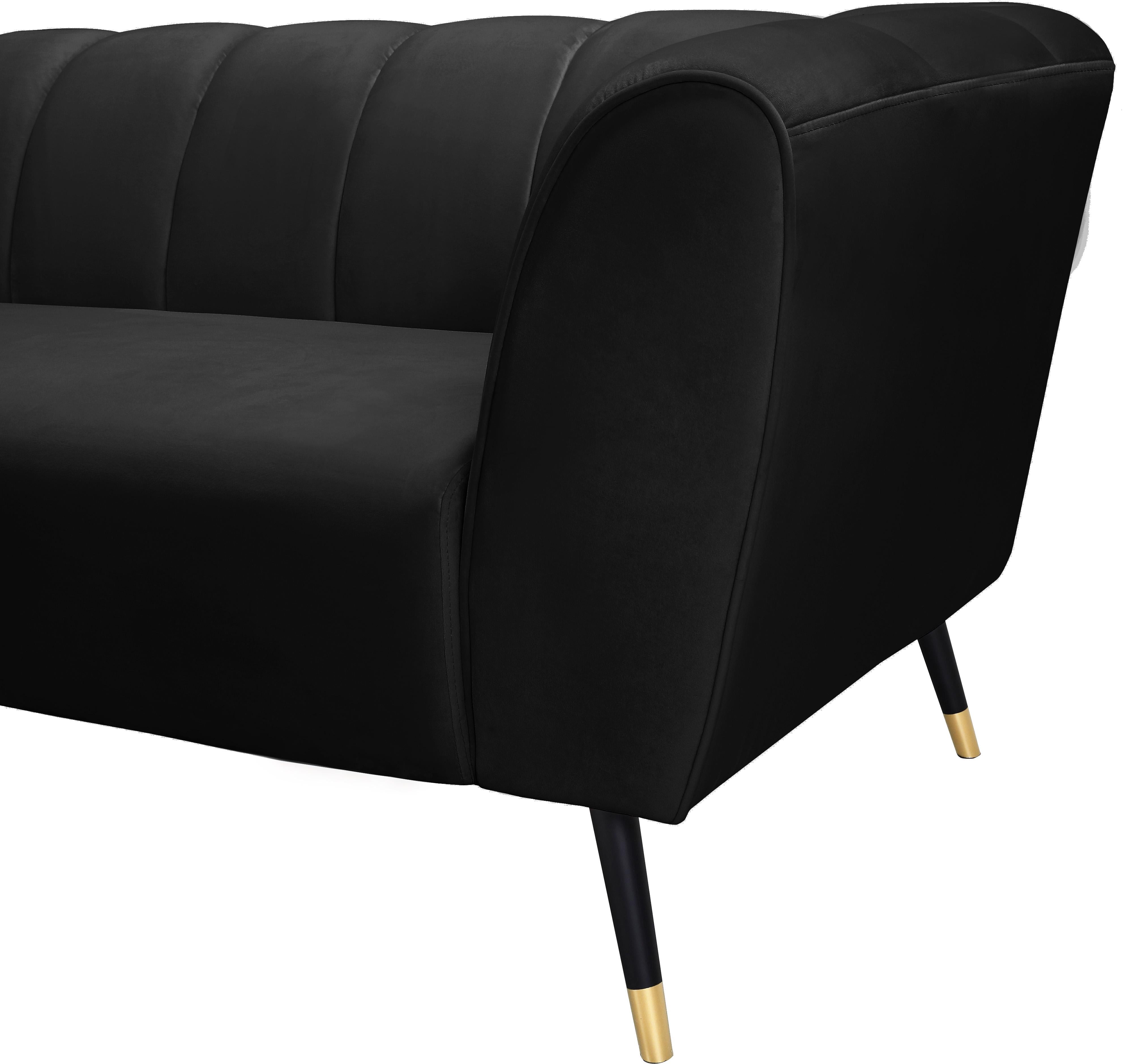 Beaumont Black Velvet Sofa - Luxury Home Furniture (MI)
