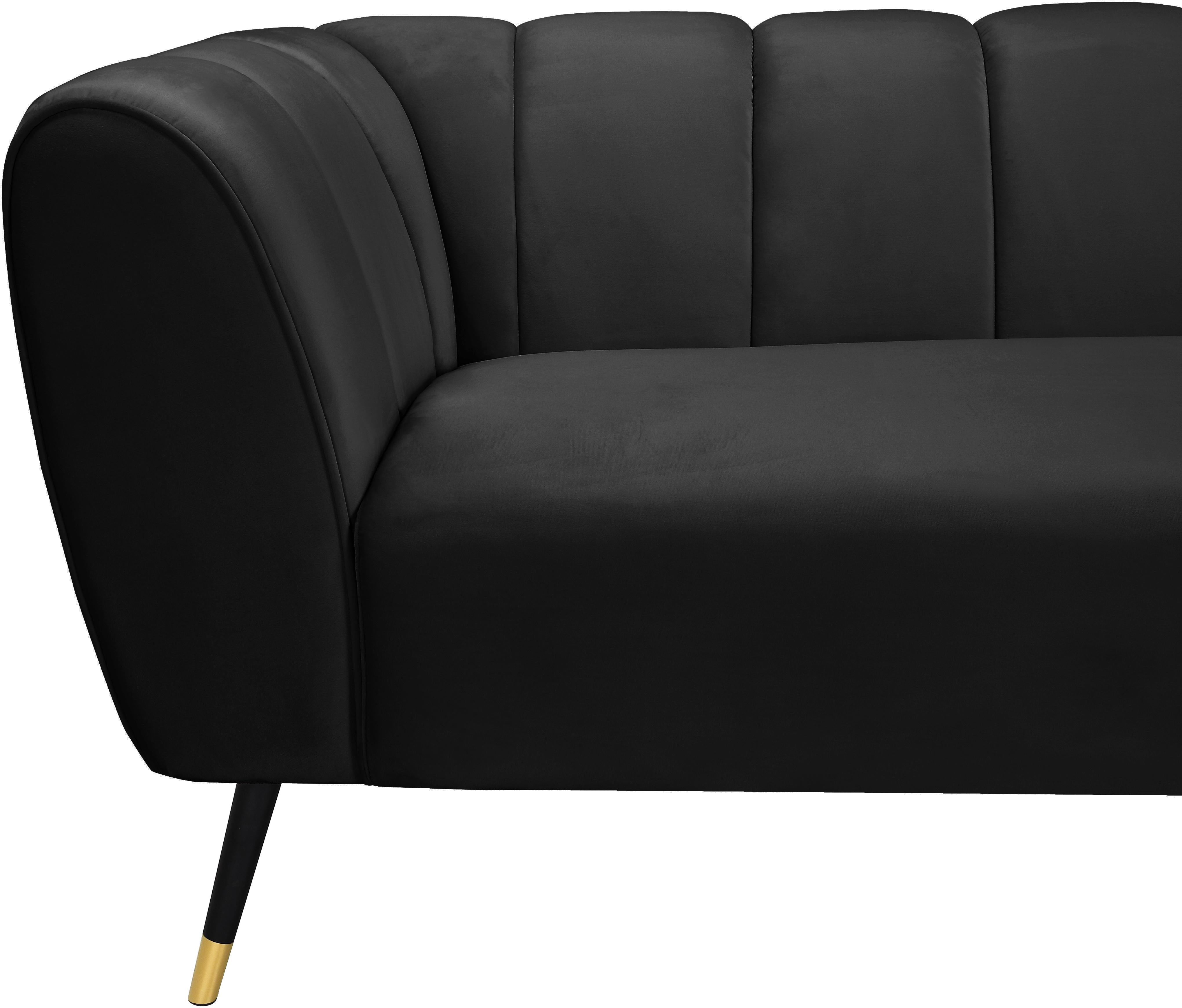 Beaumont Black Velvet Sofa - Luxury Home Furniture (MI)