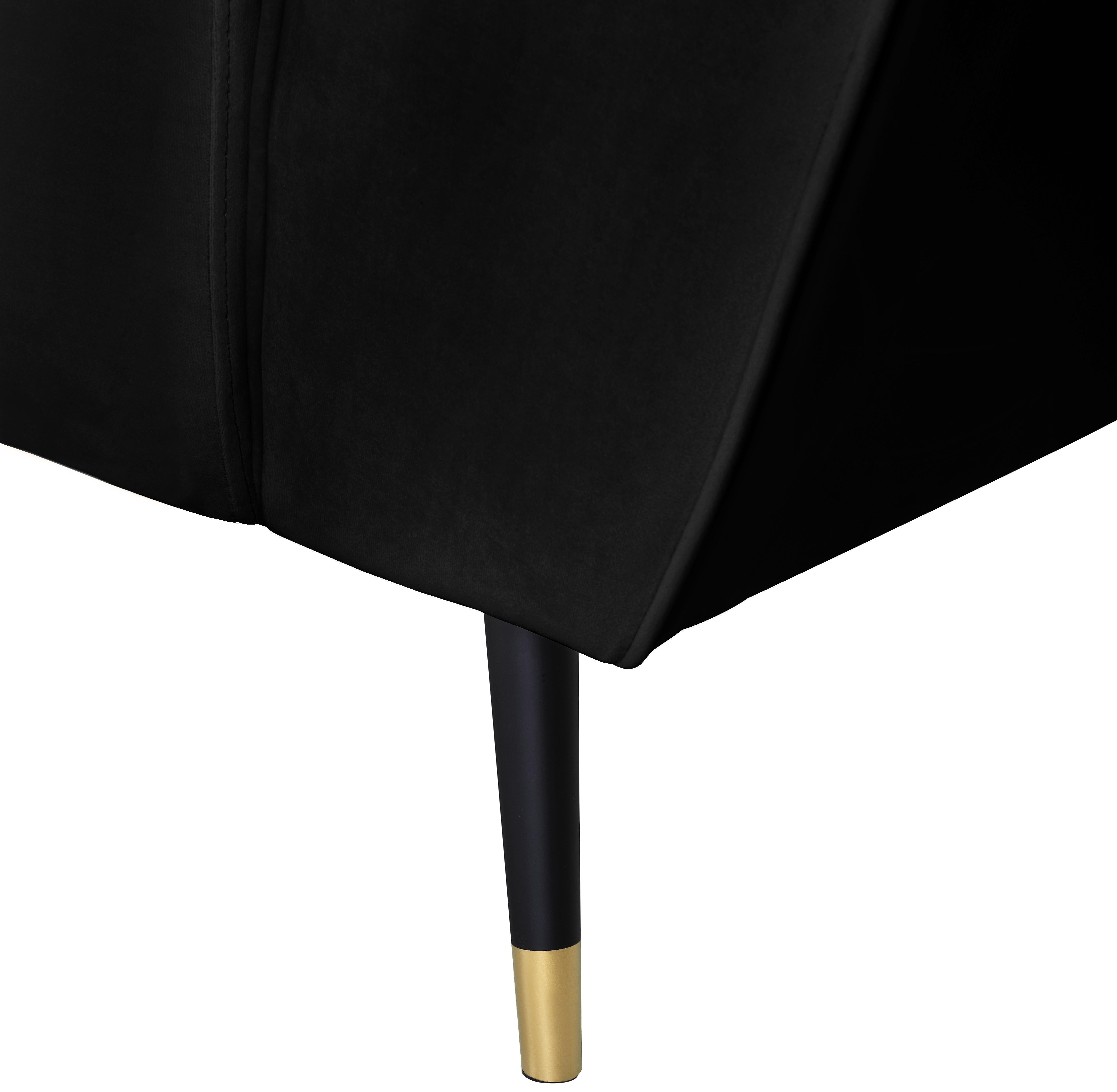 Beaumont Black Velvet Loveseat - Luxury Home Furniture (MI)