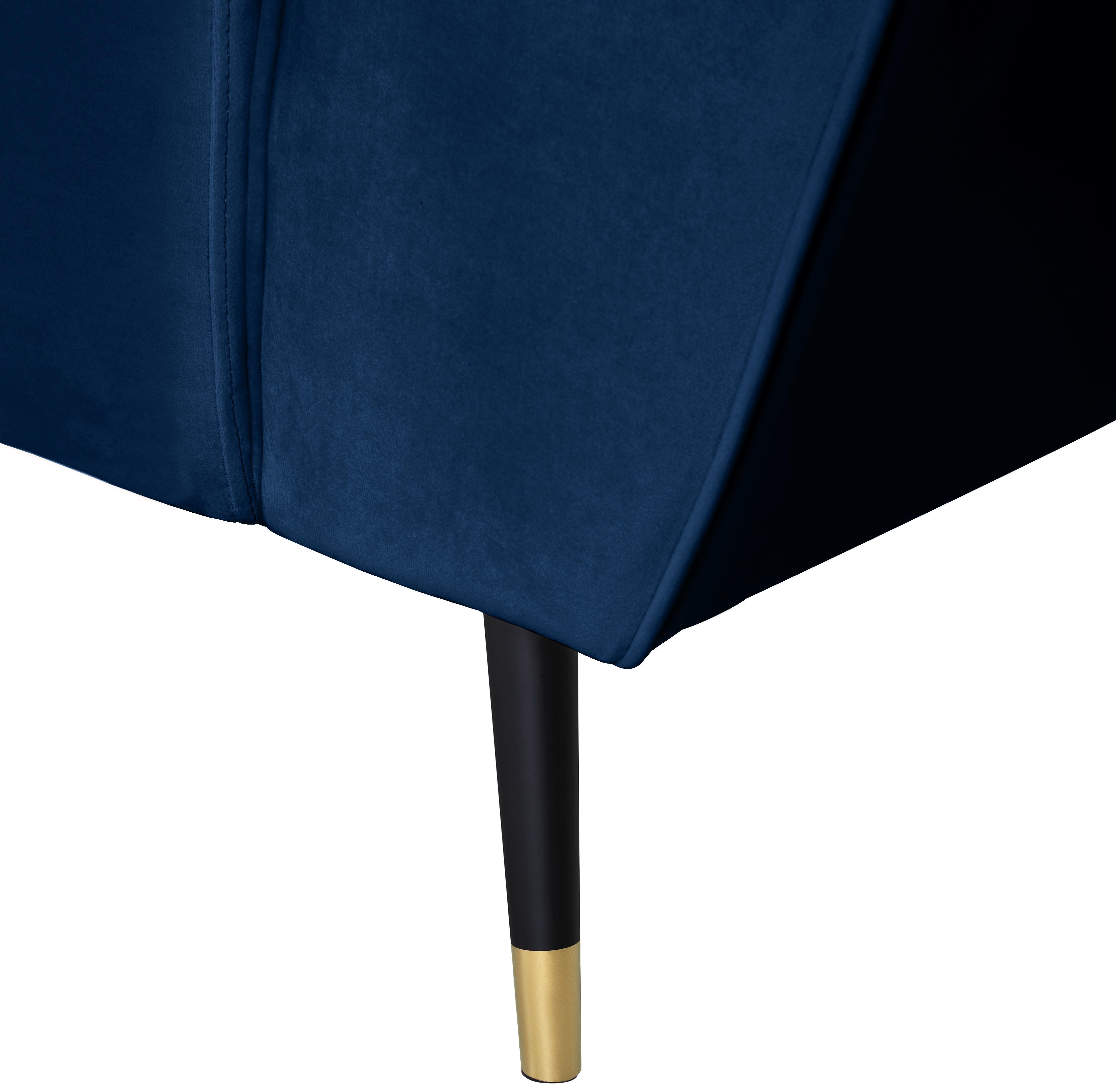 Beaumont Navy Velvet Loveseat - Luxury Home Furniture (MI)