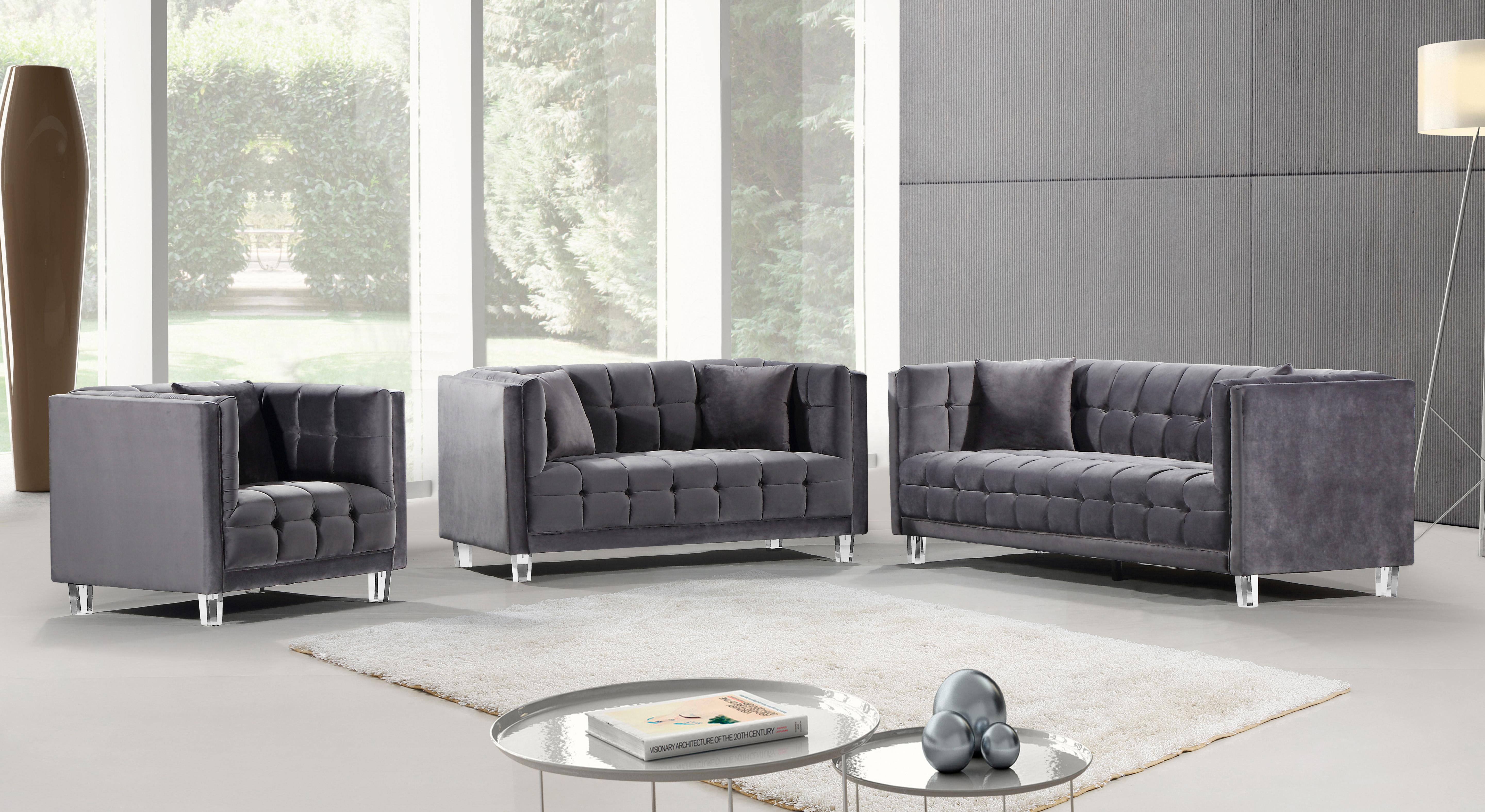 Mariel Grey Velvet Sofa - Luxury Home Furniture (MI)