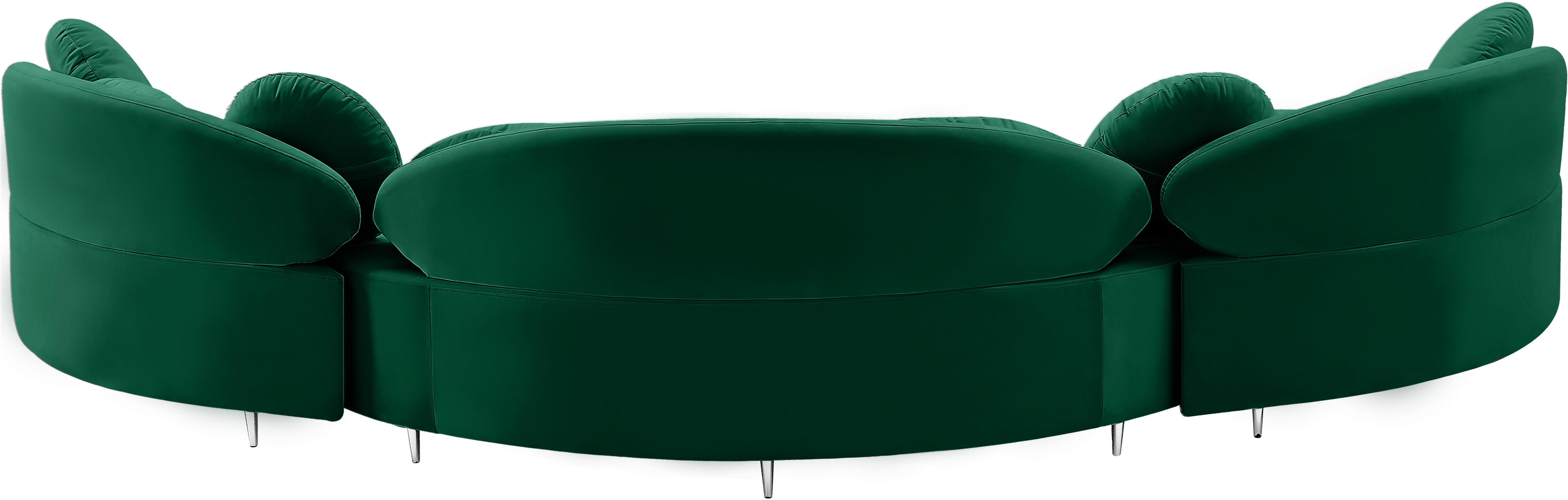 Vivacious Green Velvet 3pc. Sectional (3 Boxes) - Luxury Home Furniture (MI)