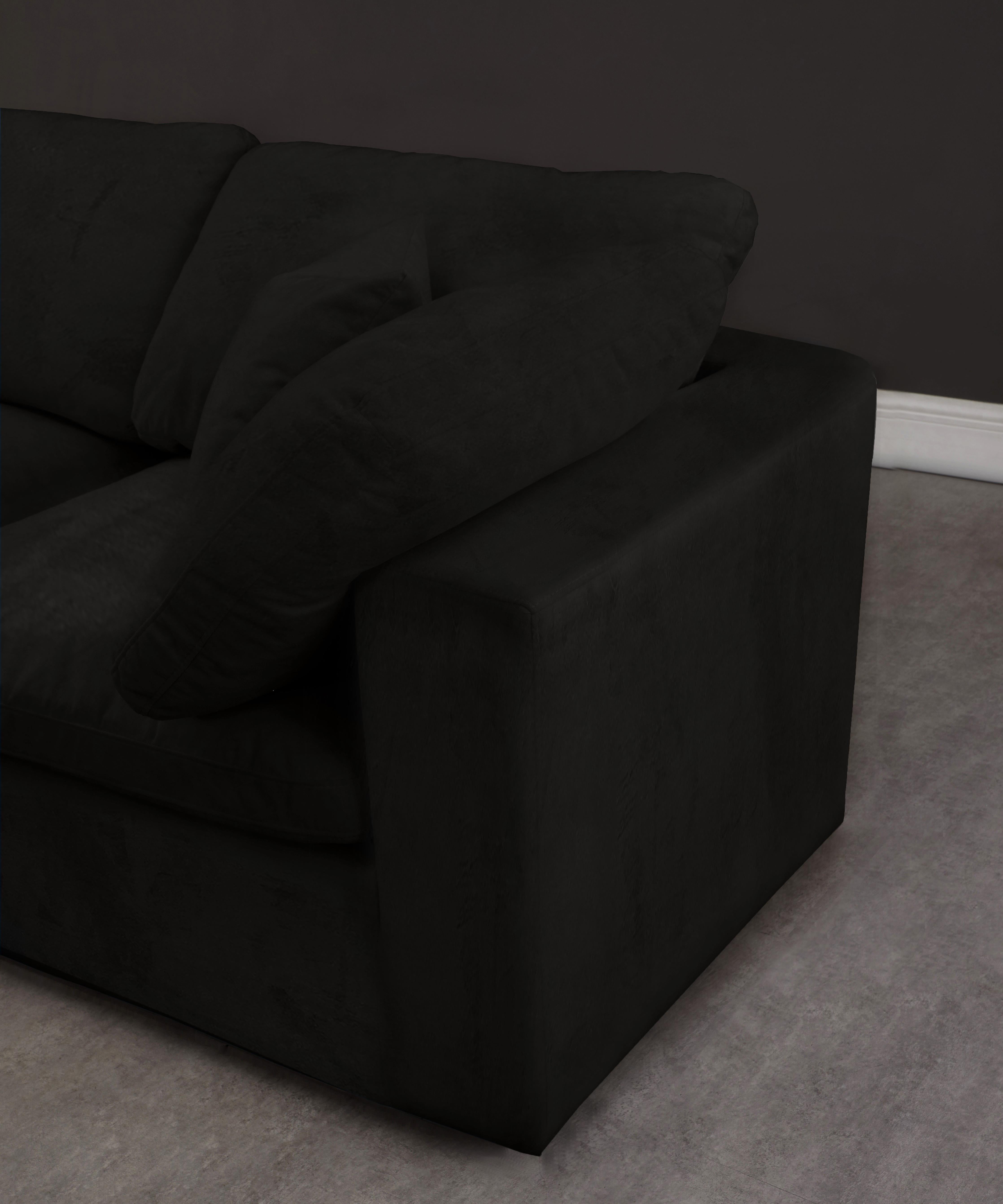 Cozy Black Velvet Cloud Modular Sofa - Luxury Home Furniture (MI)
