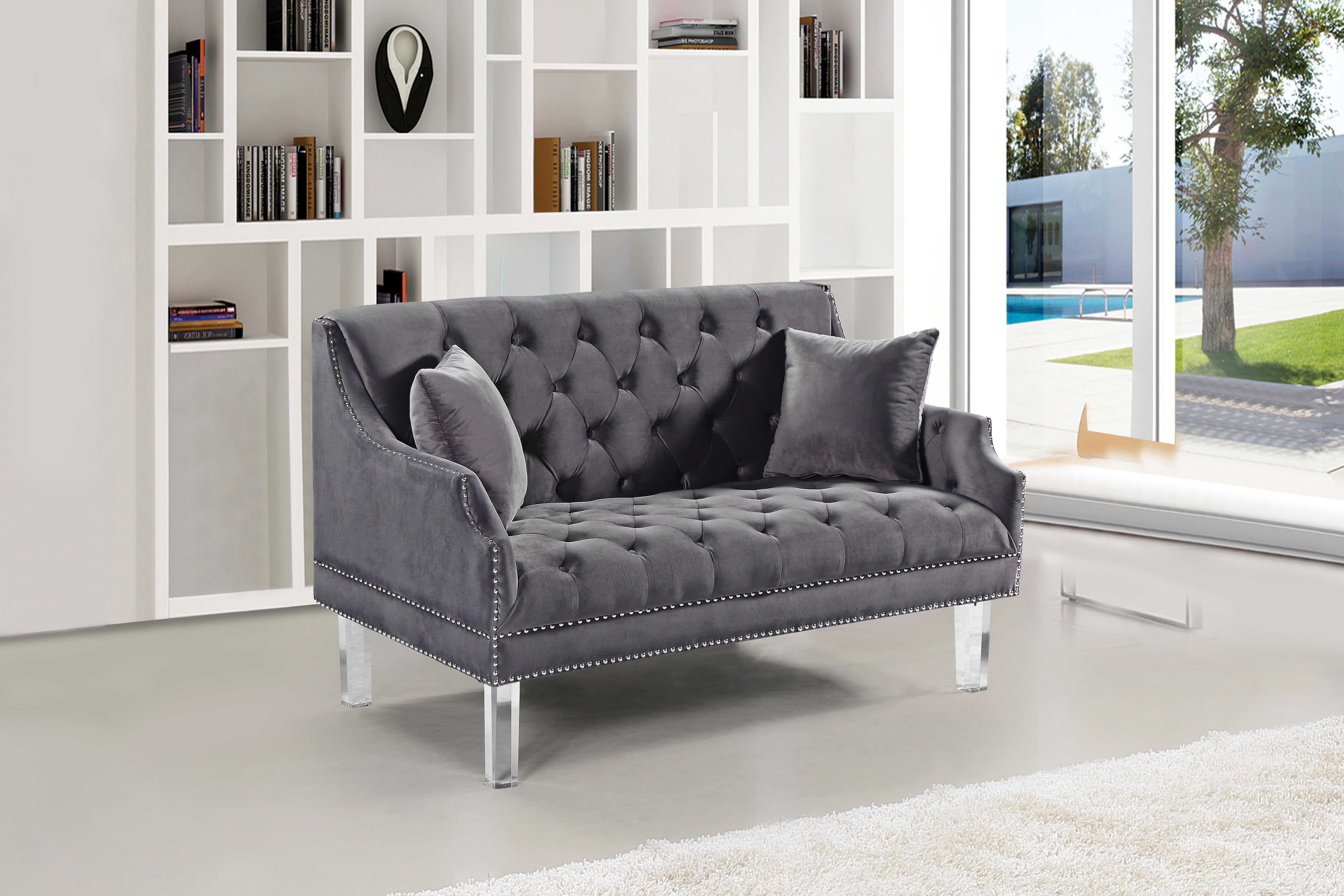 Roxy Grey Velvet Loveseat - Luxury Home Furniture (MI)