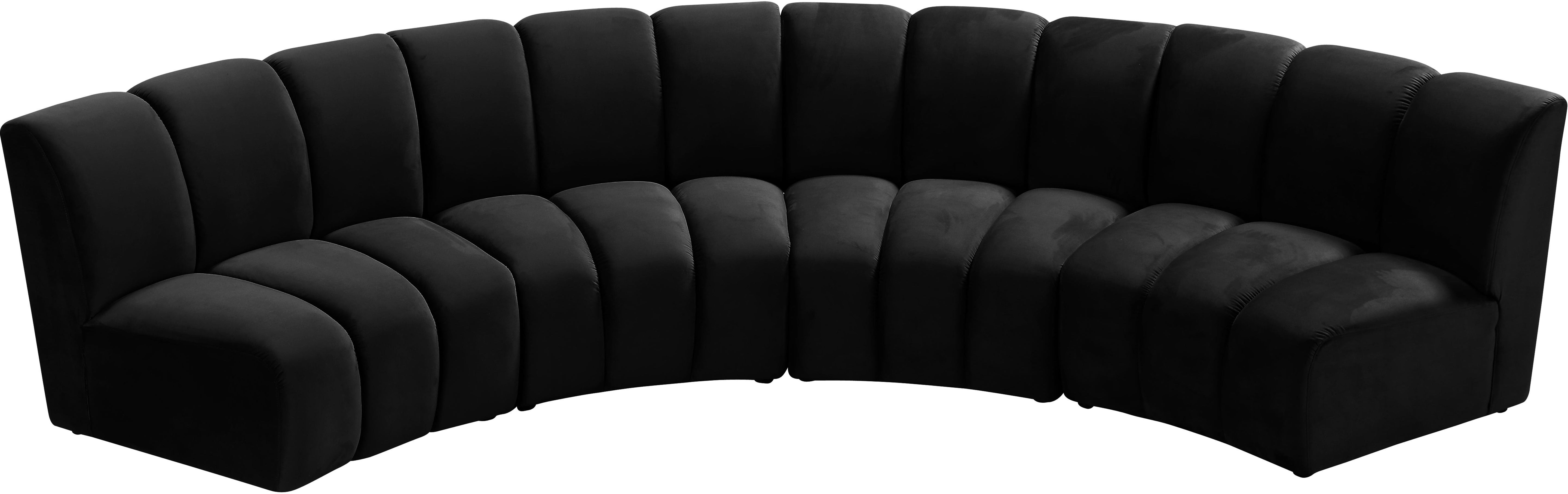 Infinity Black Velvet 4pc. Modular Sectional - Luxury Home Furniture (MI)