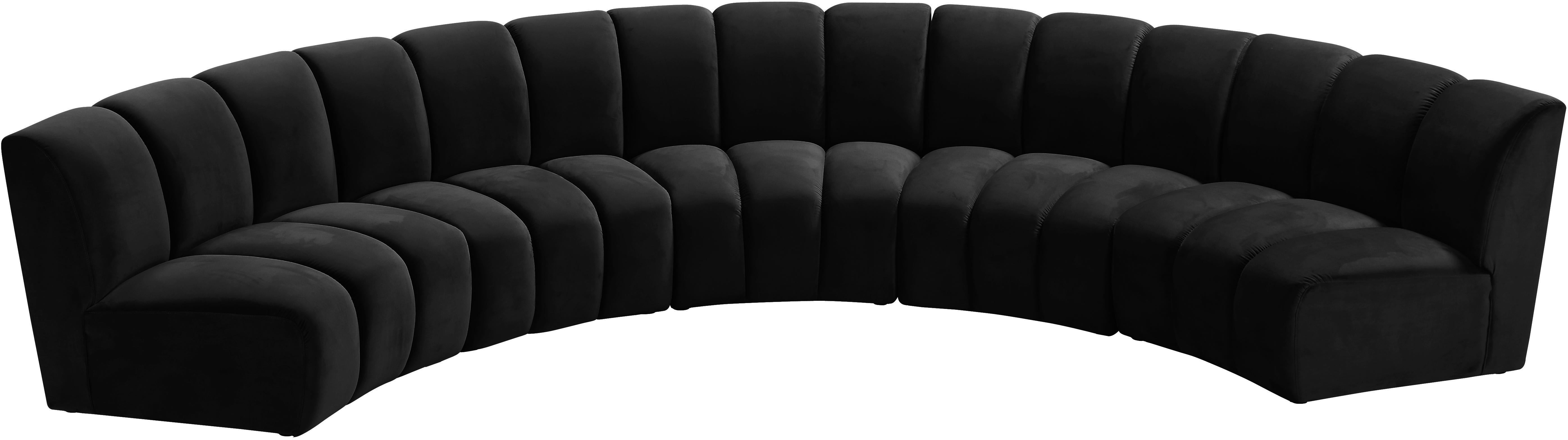 Infinity Black Velvet 5pc. Modular Sectional - Luxury Home Furniture (MI)