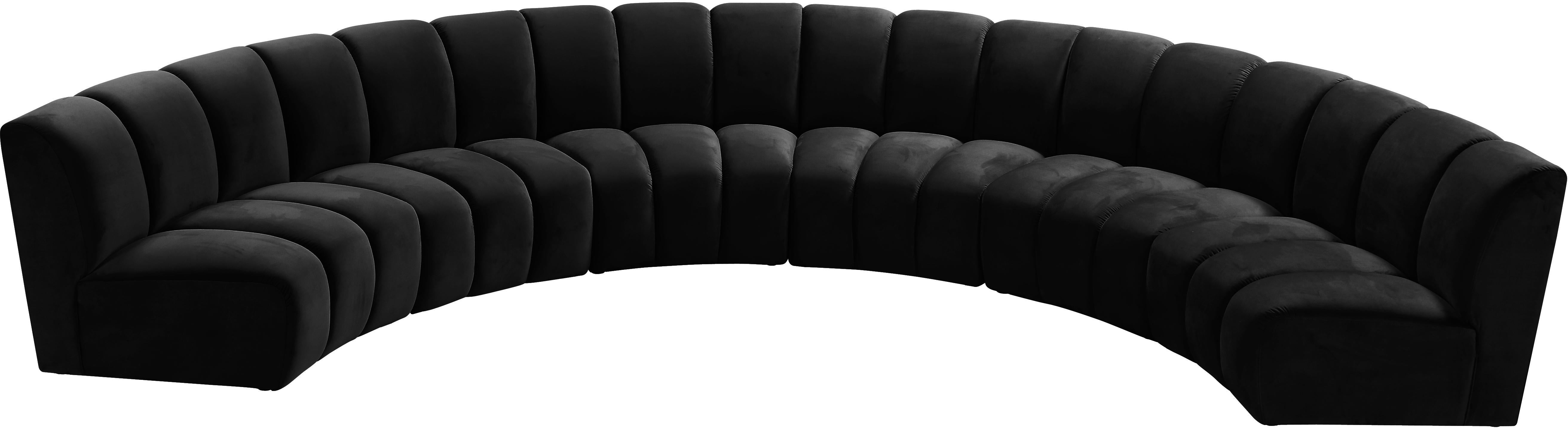 Infinity Black Velvet 6pc. Modular Sectional - Luxury Home Furniture (MI)