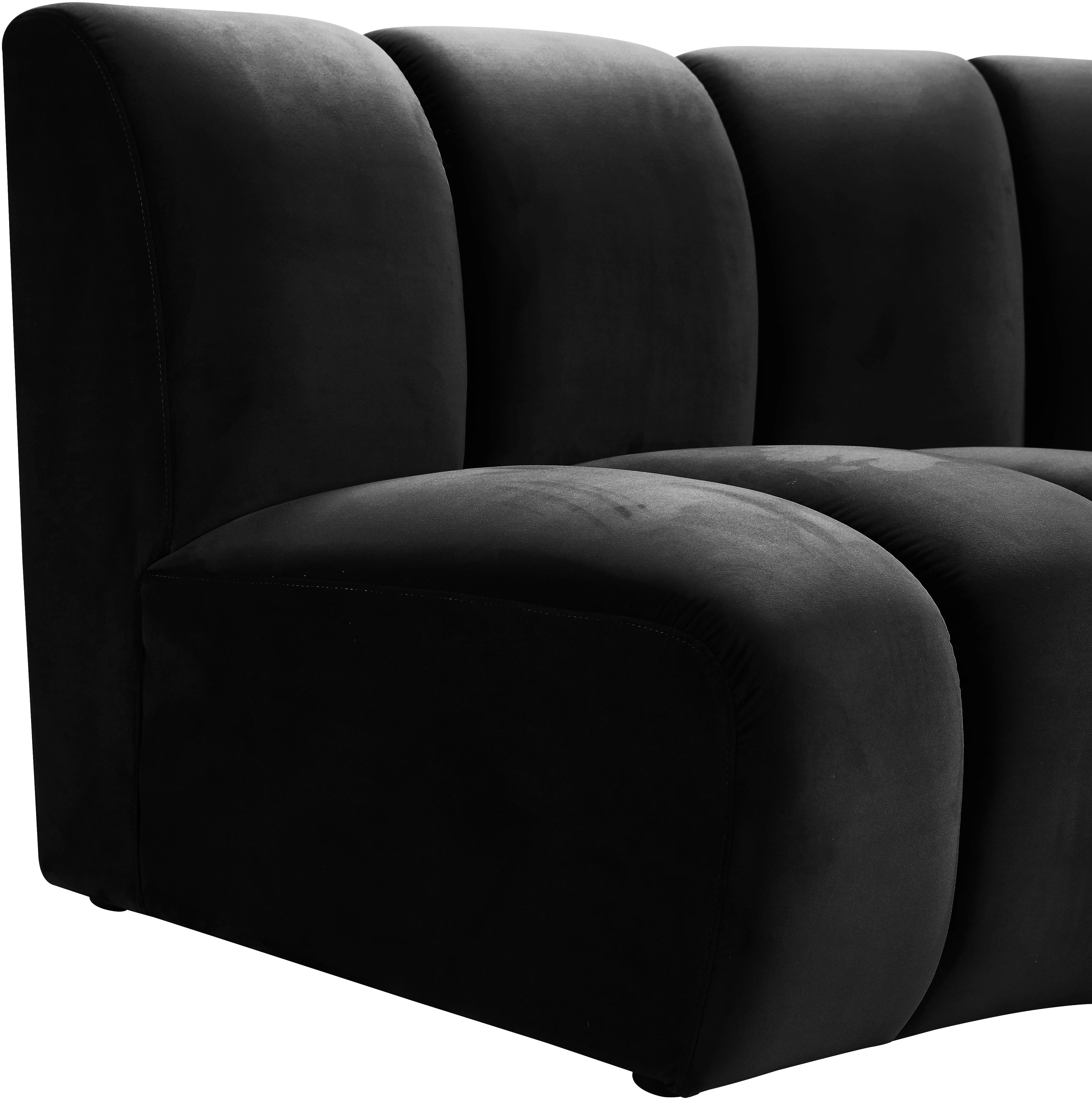 Infinity Black Velvet 5pc. Modular Sectional - Luxury Home Furniture (MI)