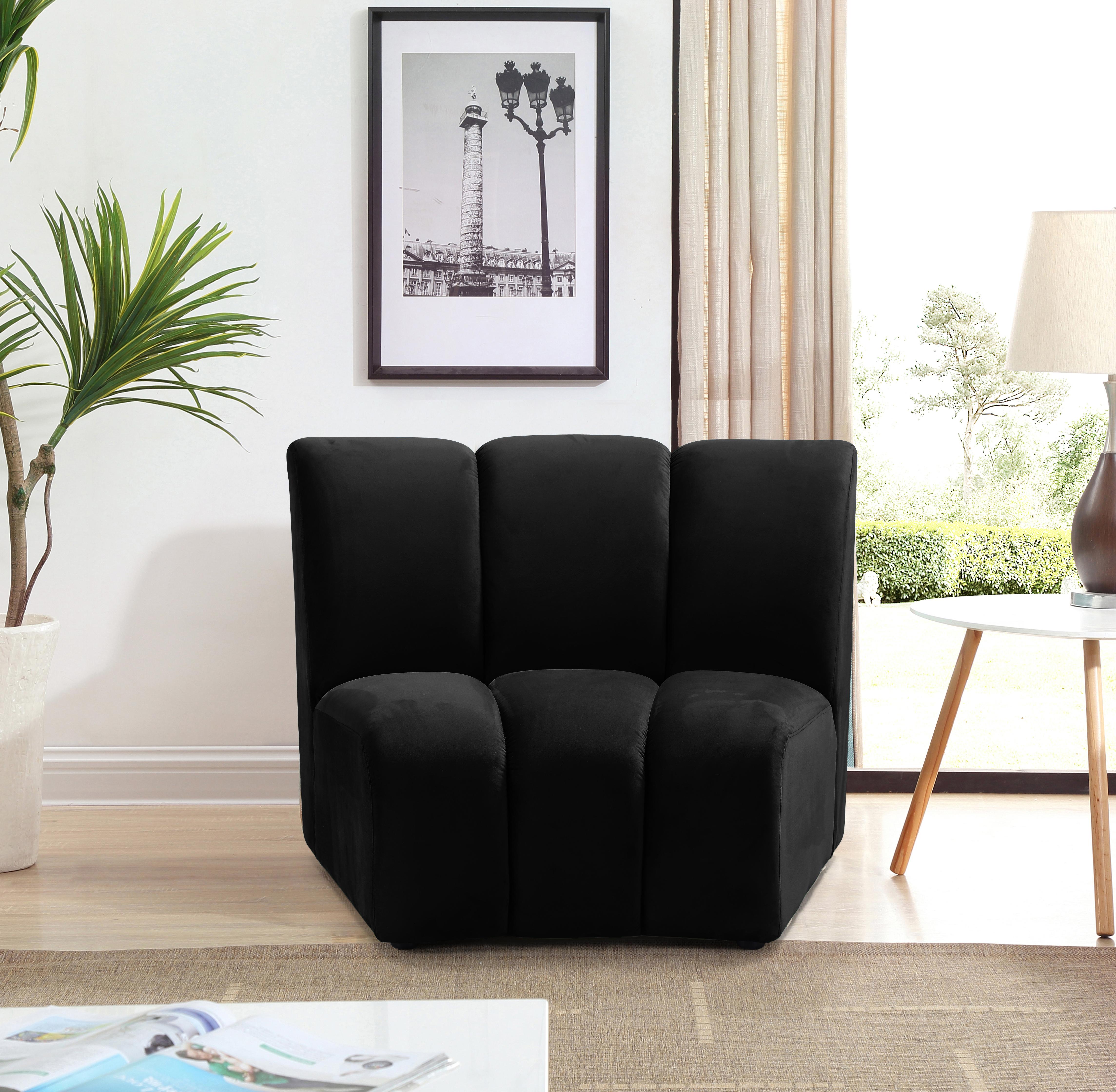 Infinity Black Velvet Modular Chair - Luxury Home Furniture (MI)