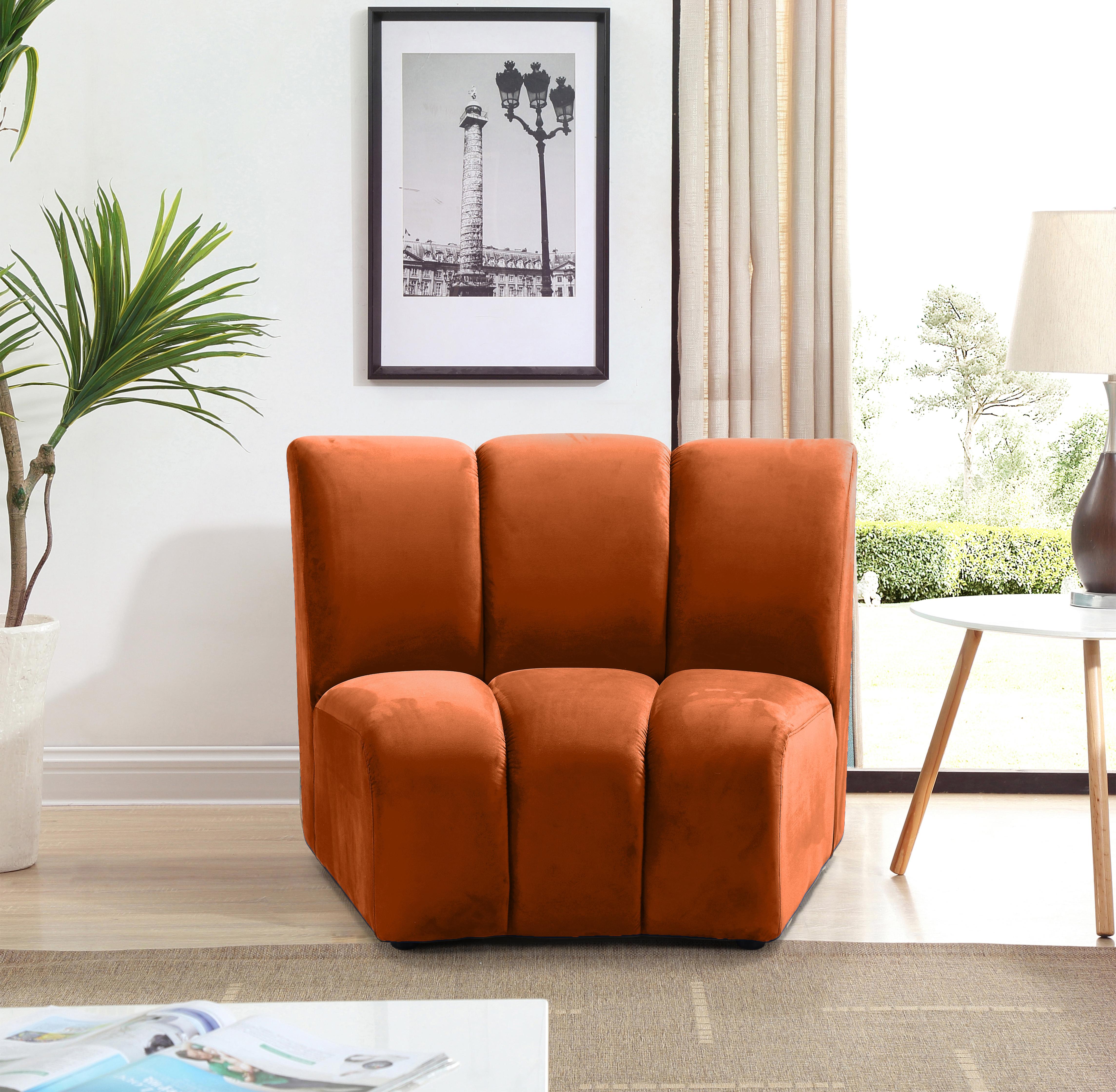 Infinity Cognac Velvet Modular Chair - Luxury Home Furniture (MI)