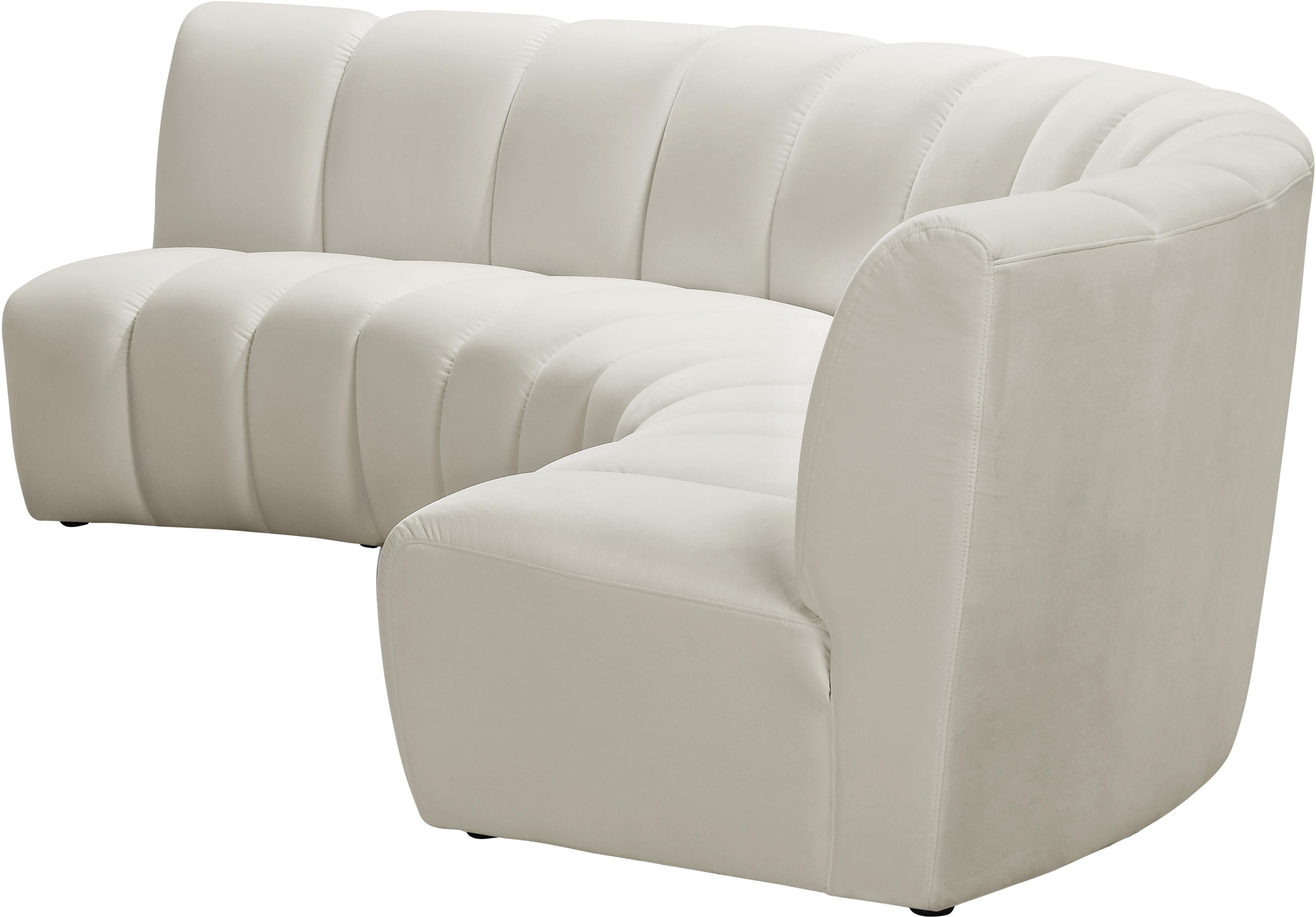 Infinity Cream Velvet 3pc. Modular Sectional - Luxury Home Furniture (MI)