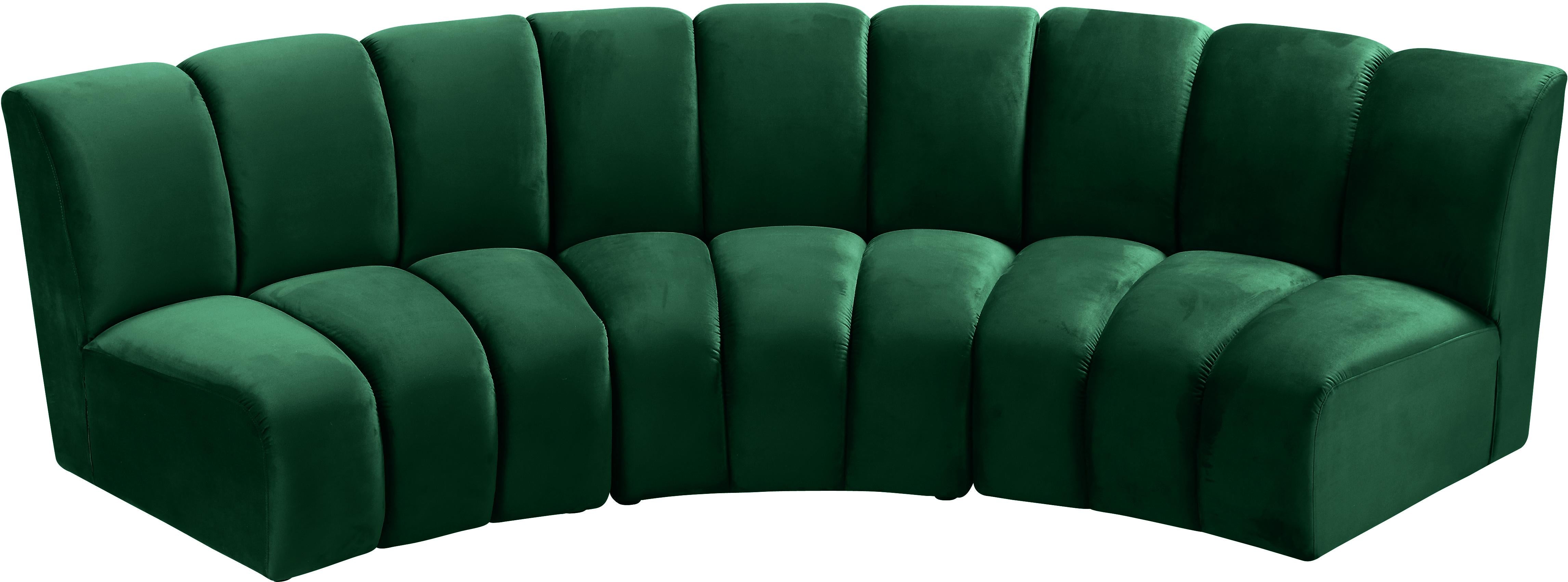 Infinity Green Velvet 3pc. Modular Sectional - Luxury Home Furniture (MI)