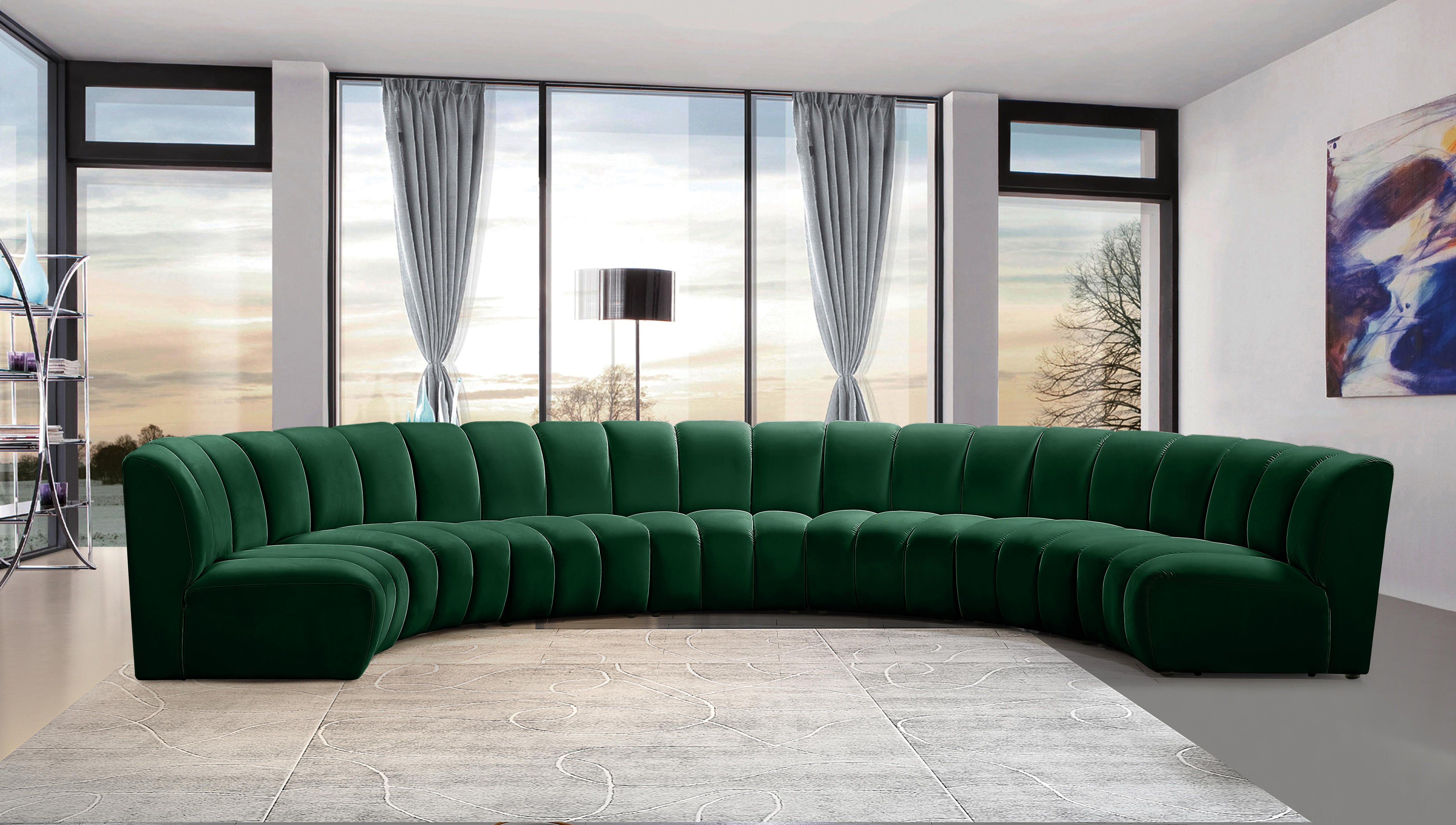Infinity Green Velvet 7pc. Modular Sectional - Luxury Home Furniture (MI)