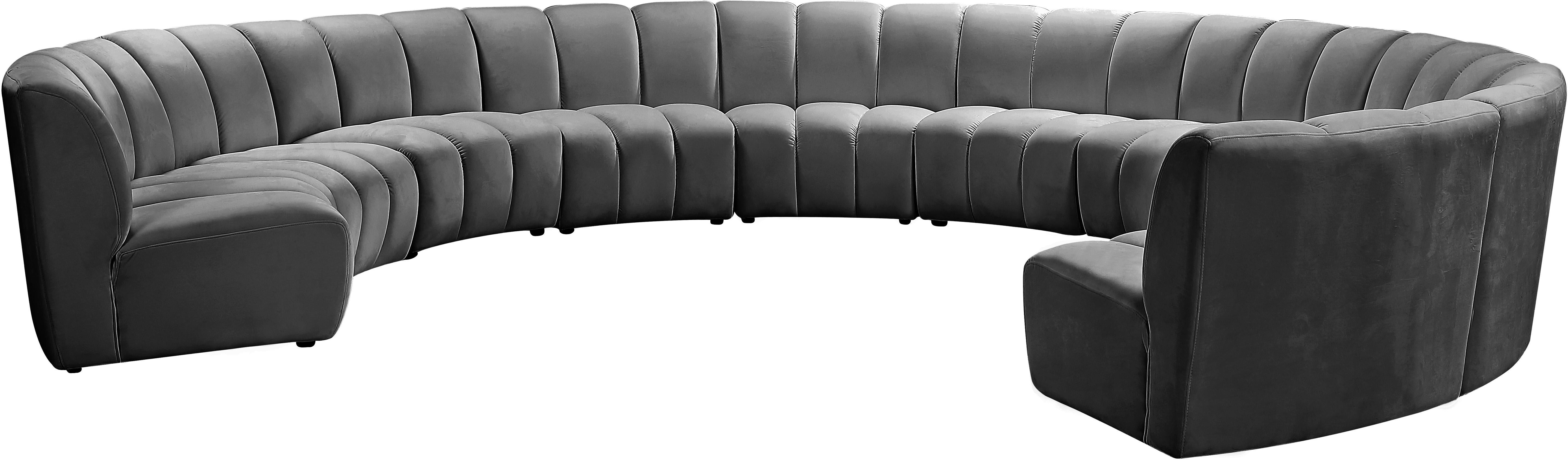 Infinity Grey Velvet 10pc. Modular Sectional - Luxury Home Furniture (MI)
