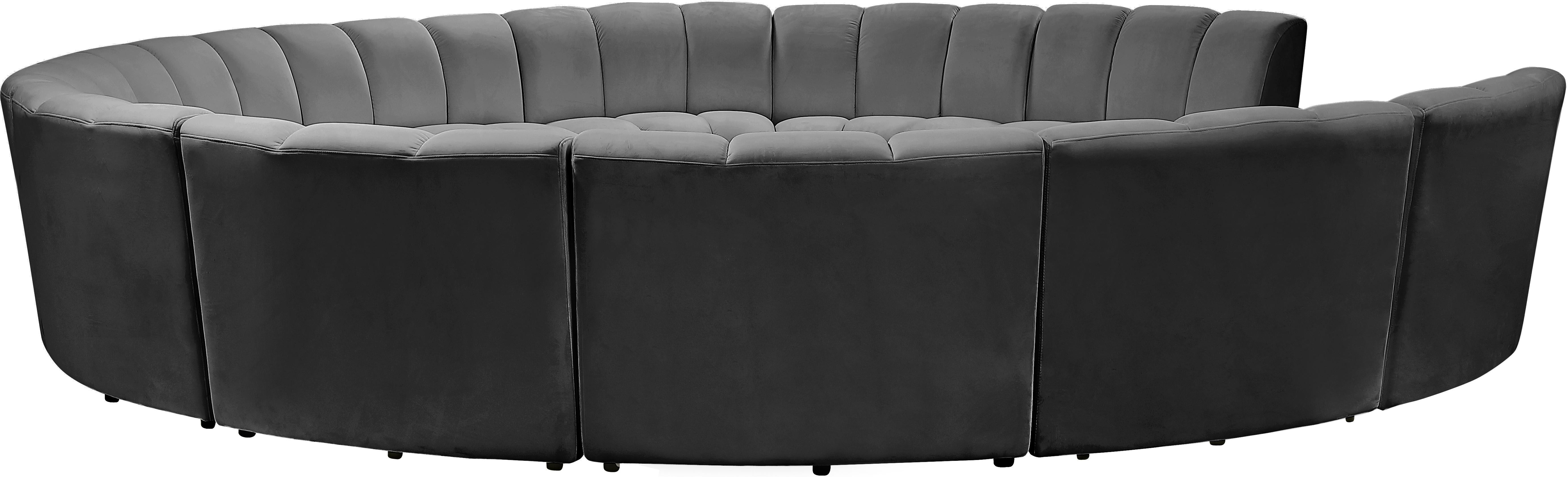 Infinity Grey Velvet 11pc. Modular Sectional - Luxury Home Furniture (MI)