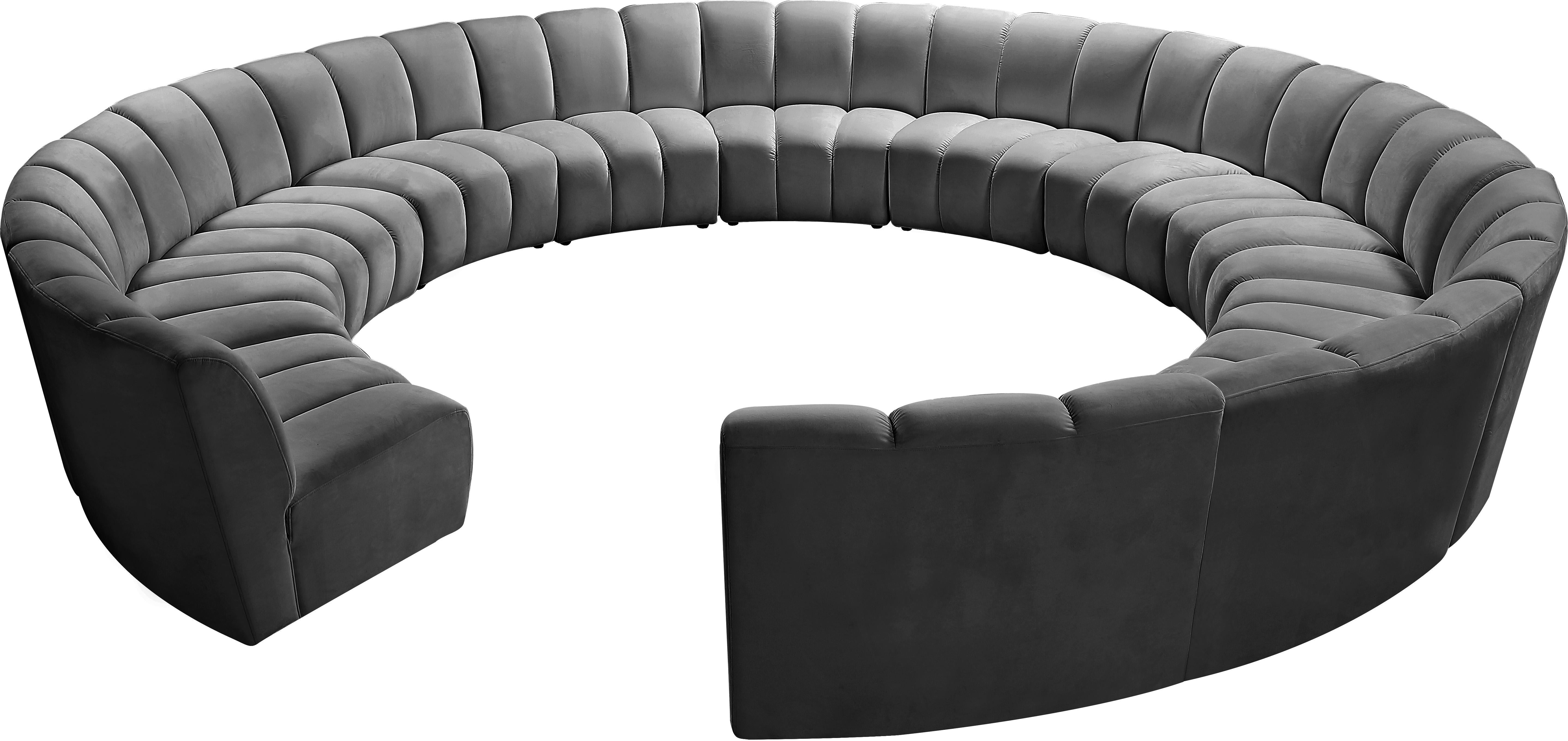 Infinity Grey Velvet 12pc. Modular Sectional - Luxury Home Furniture (MI)