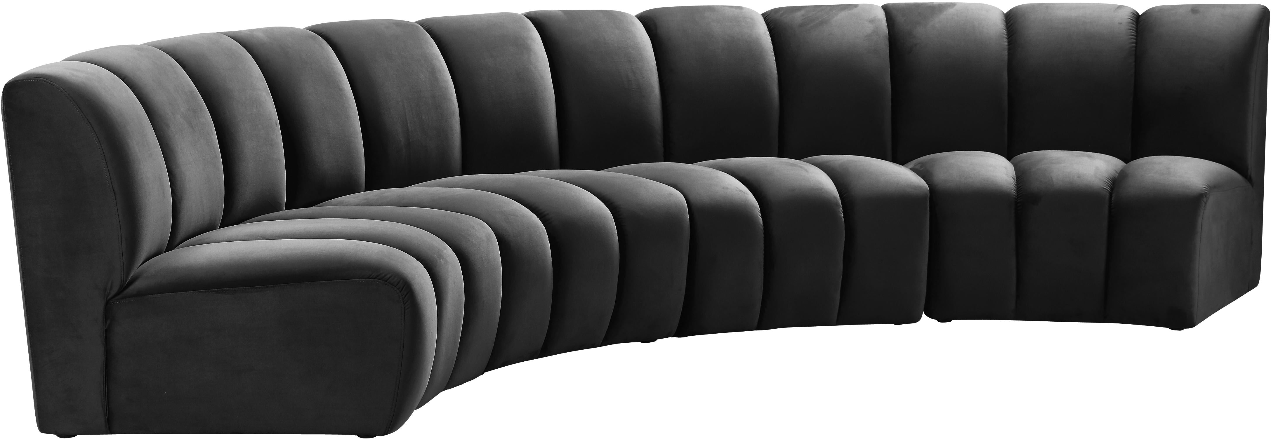 Infinity Grey Velvet 4pc. Modular Sectional - Luxury Home Furniture (MI)