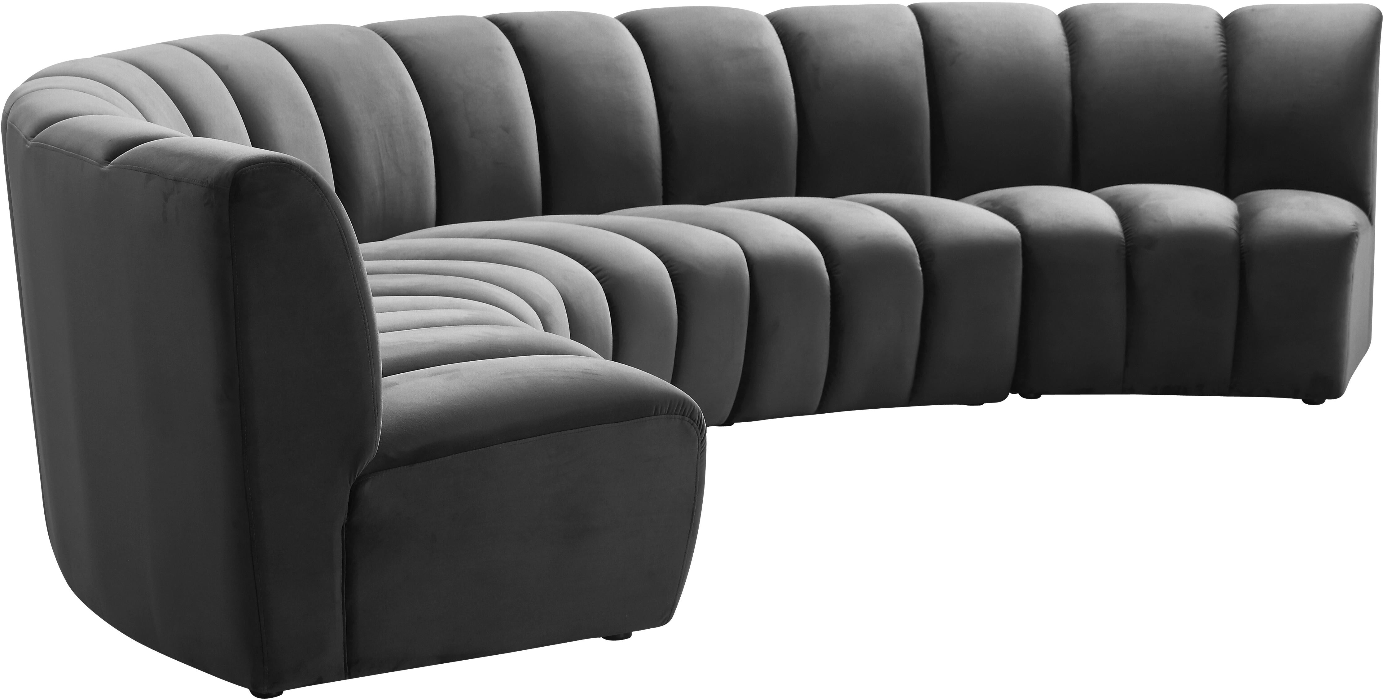 Infinity Grey Velvet 5pc. Modular Sectional - Luxury Home Furniture (MI)