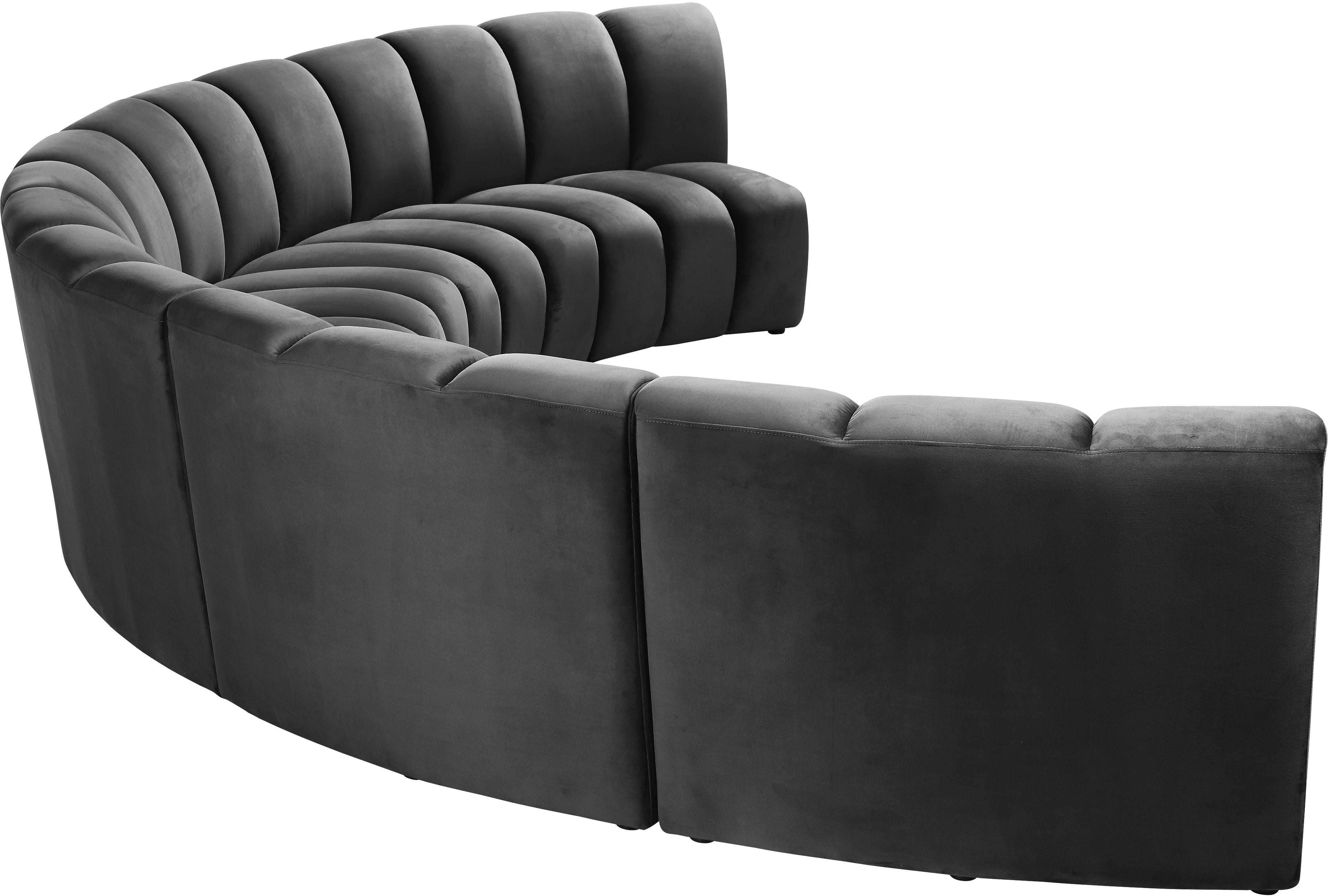 Infinity Grey Velvet 5pc. Modular Sectional - Luxury Home Furniture (MI)
