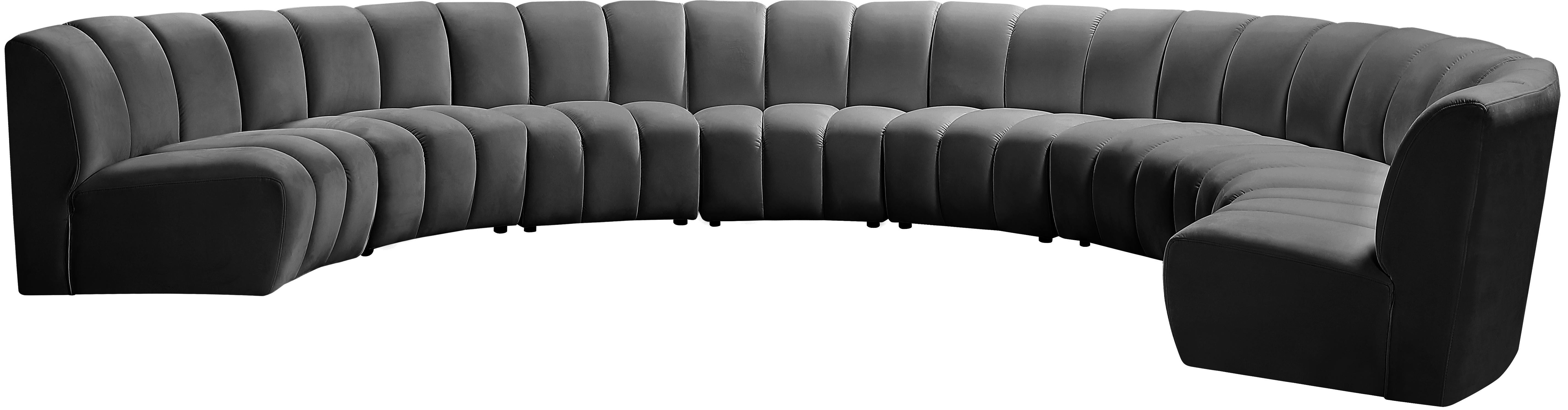Infinity Grey Velvet 8pc. Modular Sectional - Luxury Home Furniture (MI)