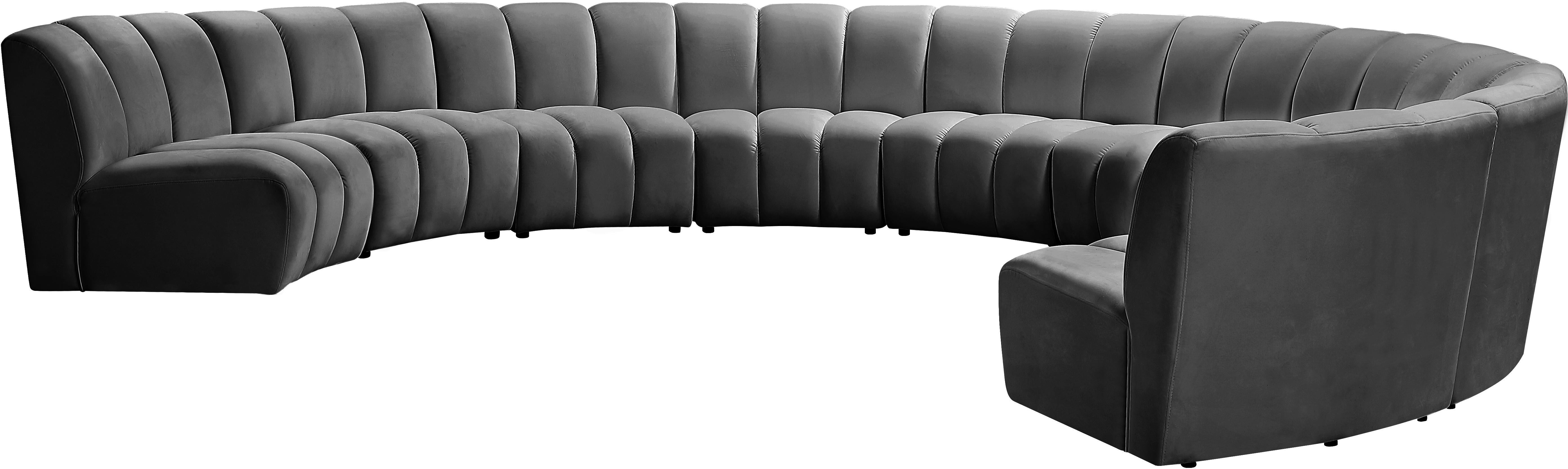 Infinity Grey Velvet 9pc. Modular Sectional - Luxury Home Furniture (MI)