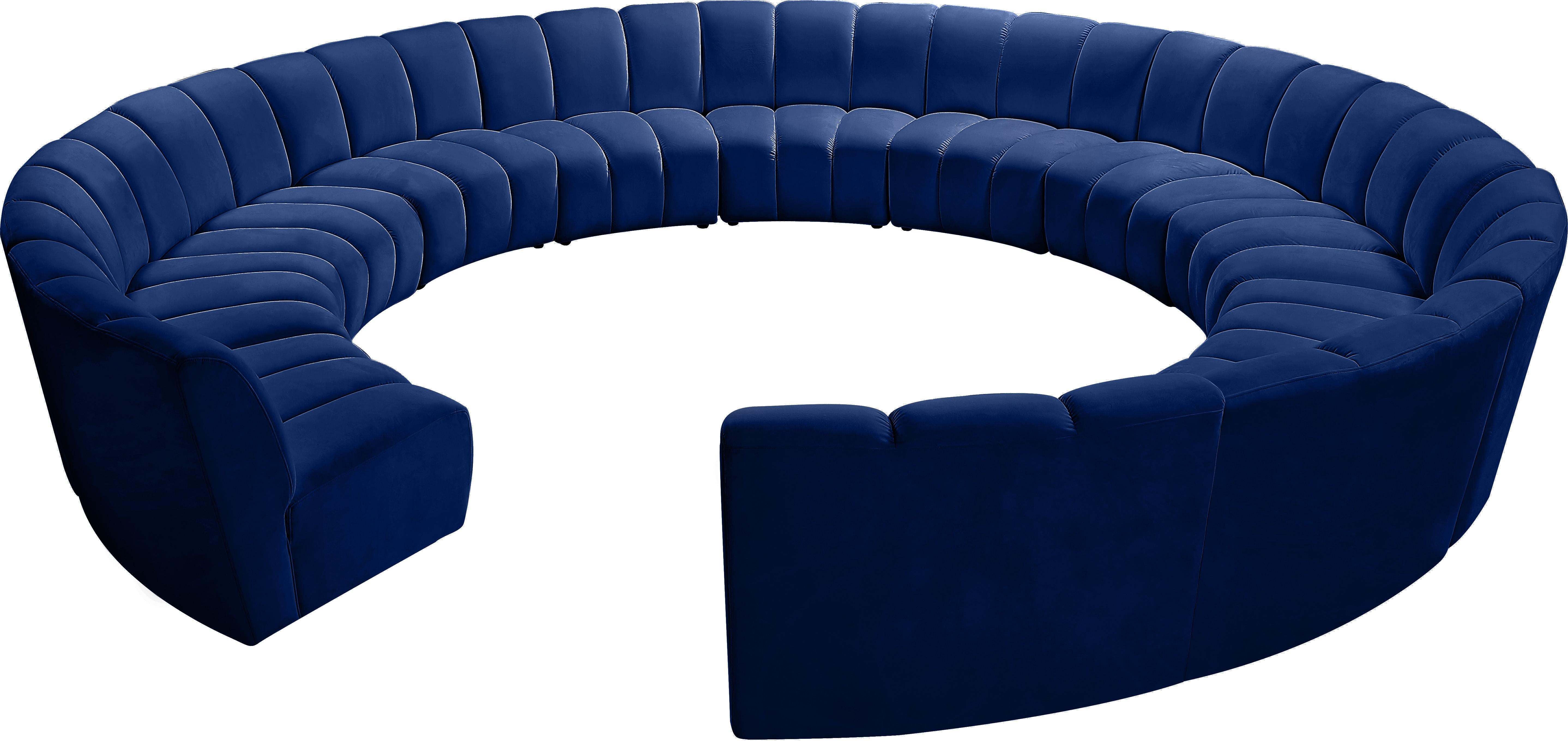 Infinity Navy Velvet 12pc. Modular Sectional - Luxury Home Furniture (MI)