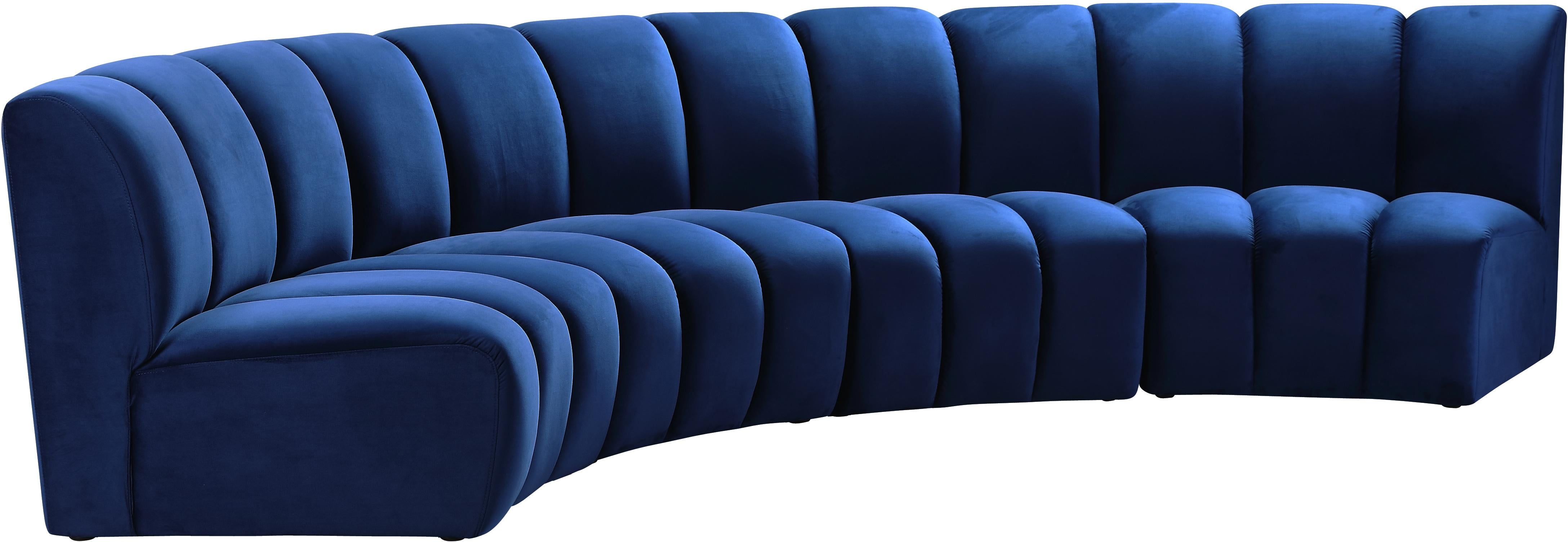 Infinity Navy Velvet 4pc. Modular Sectional - Luxury Home Furniture (MI)
