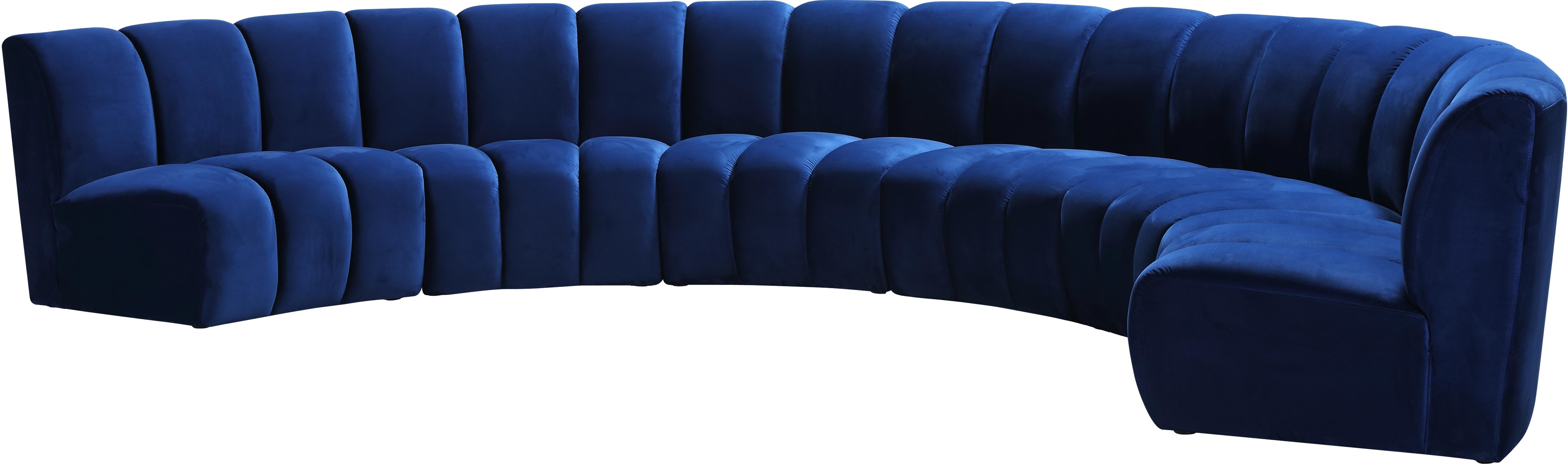 Infinity Navy Velvet 6pc. Modular Sectional - Luxury Home Furniture (MI)