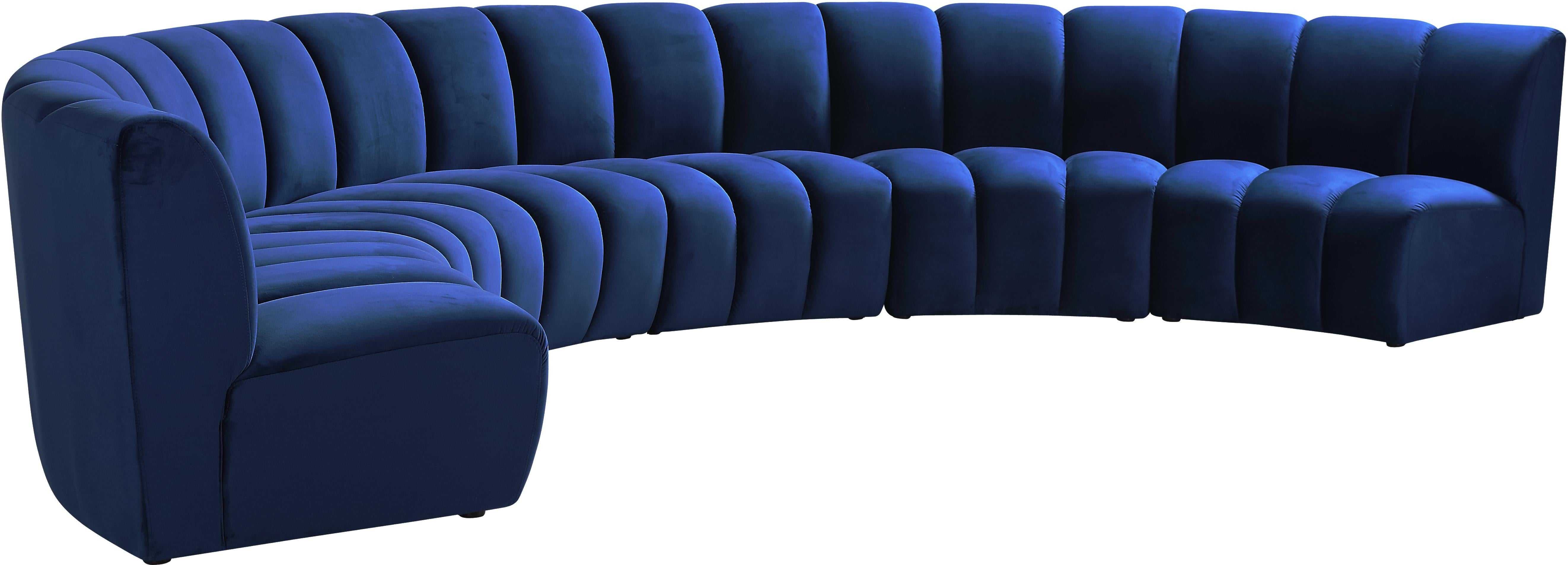 Infinity Navy Velvet 6pc. Modular Sectional - Luxury Home Furniture (MI)